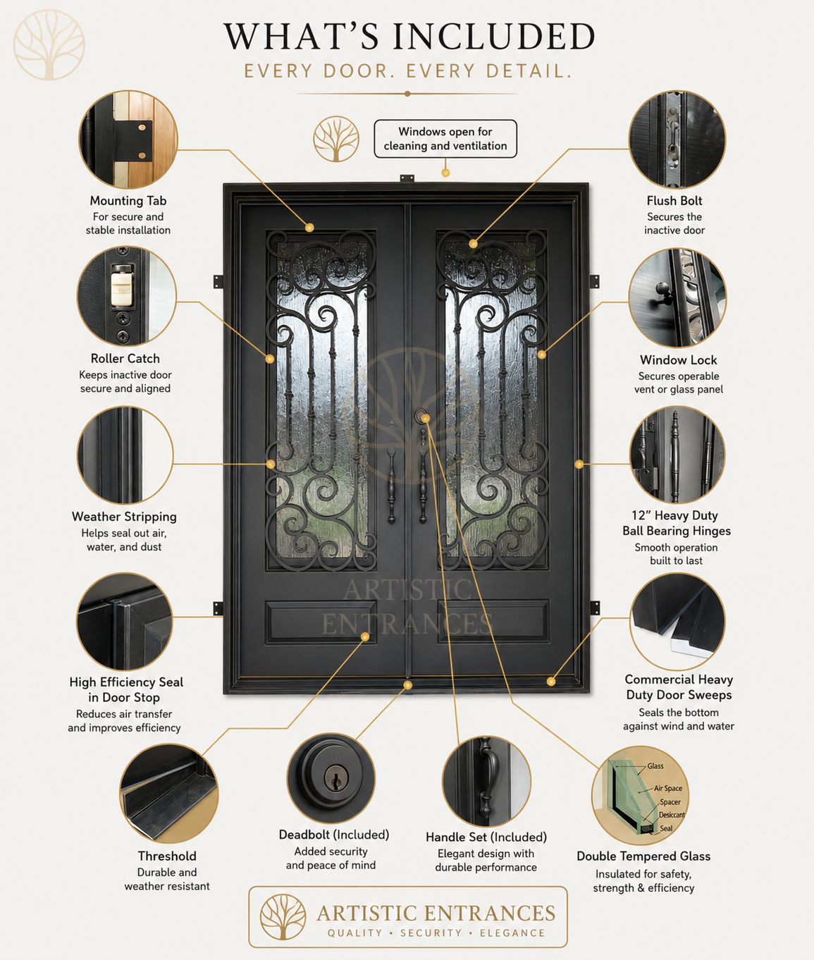 Double Iron Door C017 Unique Design
