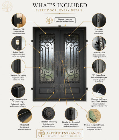 Double Iron Door C017 Unique Design