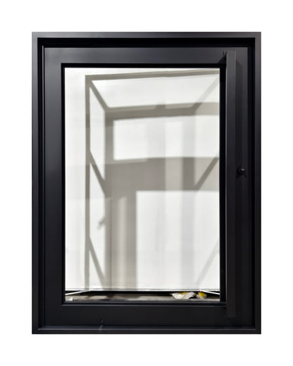 Contemporary Full-View Clear Glass Wrought Iron Single Entry Door