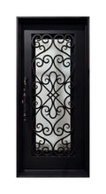 Hand-Forged Scrollwork Wrought Iron Single Entry Door