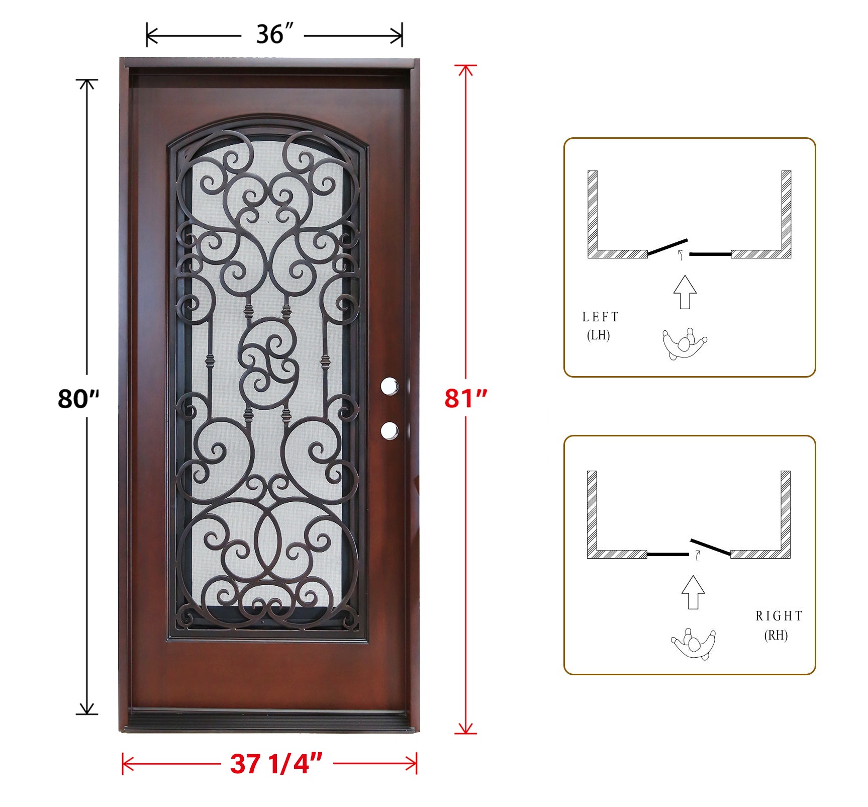 36" x 80" Polyurethane Composite Exterior Door