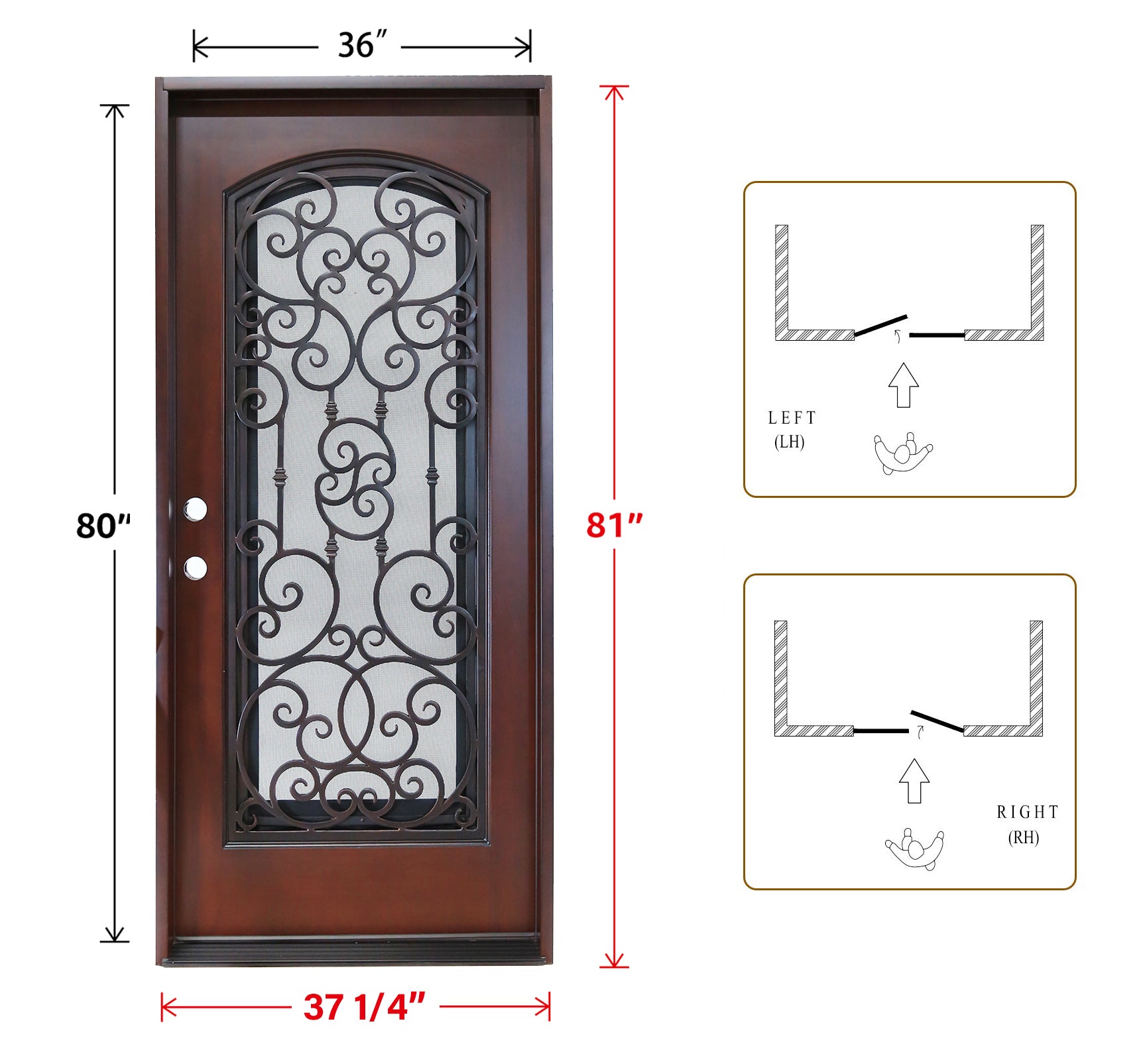 36" x 80" High Density Composite Exterior Entry Door