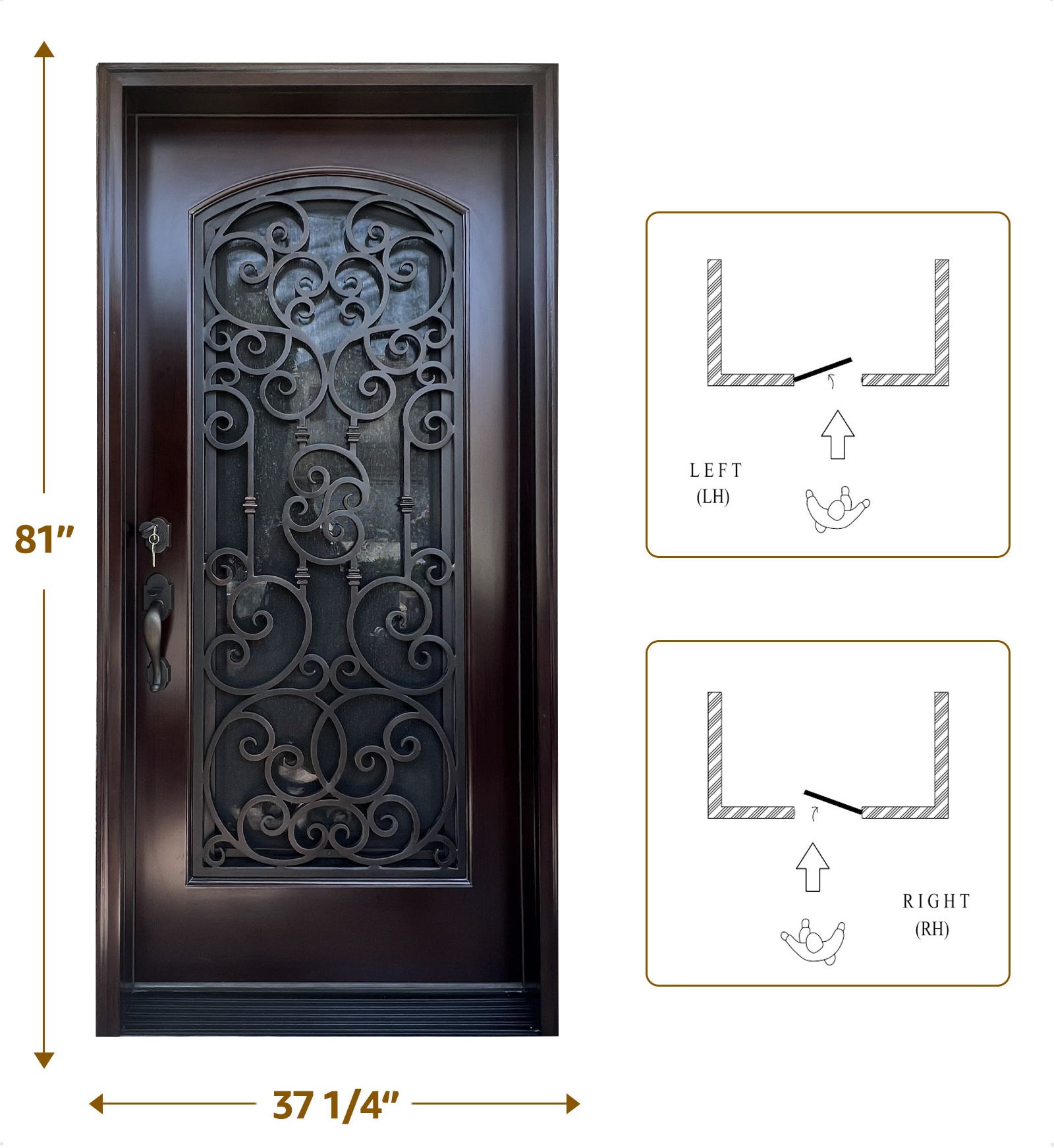 36" x 80" High Density Composite Exterior Entry Door