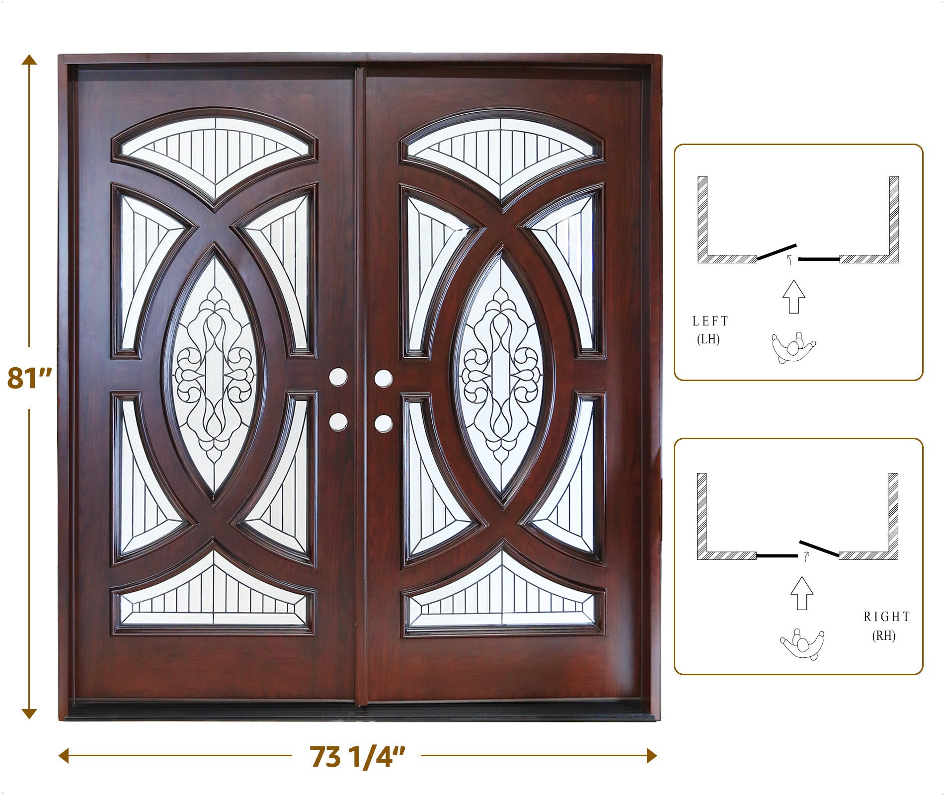 72"x80" Polyurethane Composite Entry Door