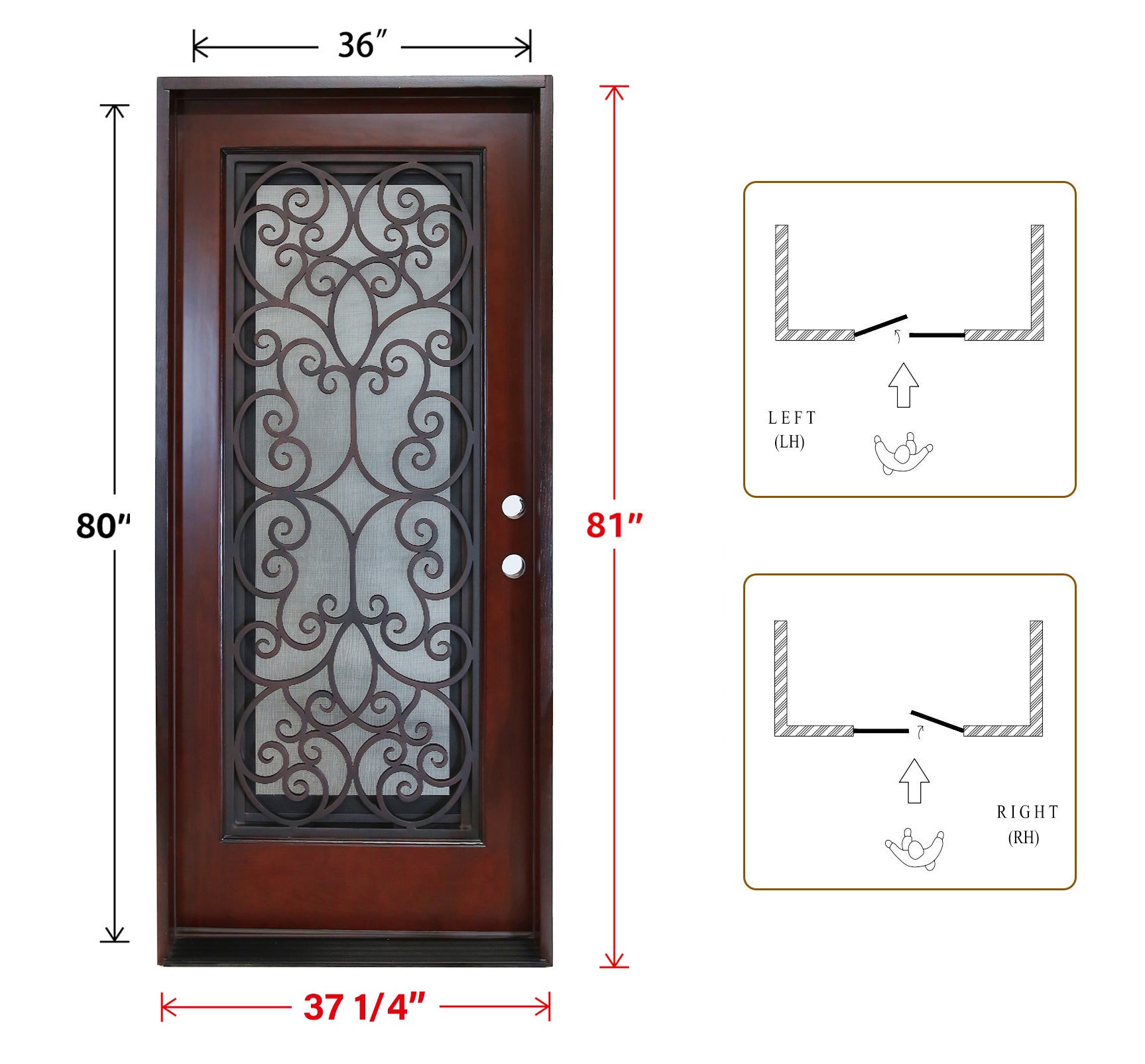 36" x 80" Environment Resistant Front Door