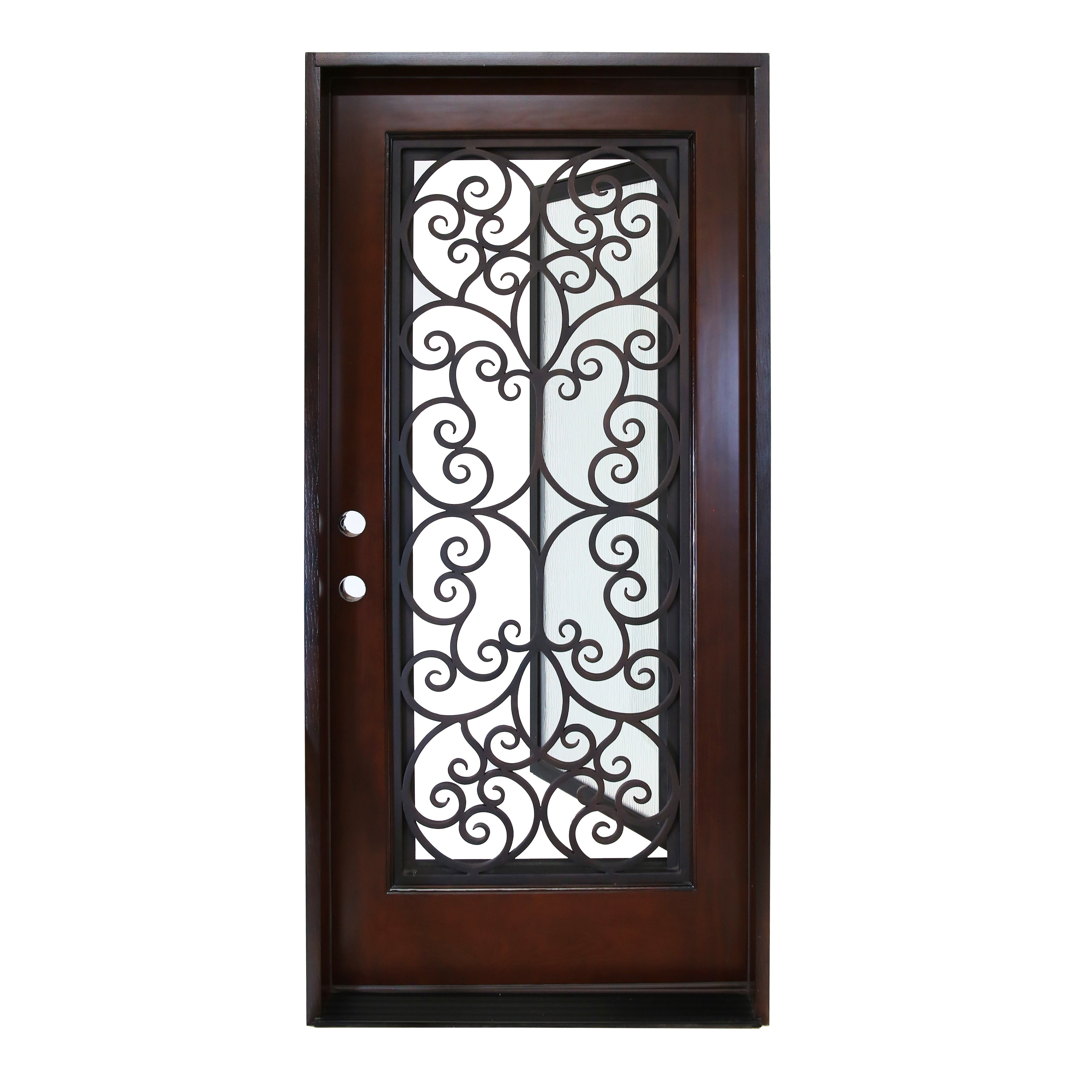 Polyurethane Composite Front Door 36" x 80" Dark Walnut