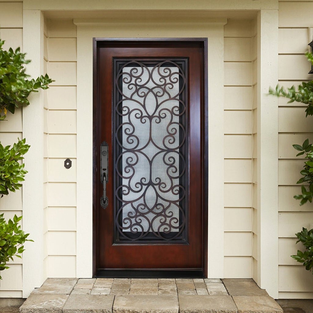 Polyurethane Composite Front Door 36" x 80" Dark Walnut