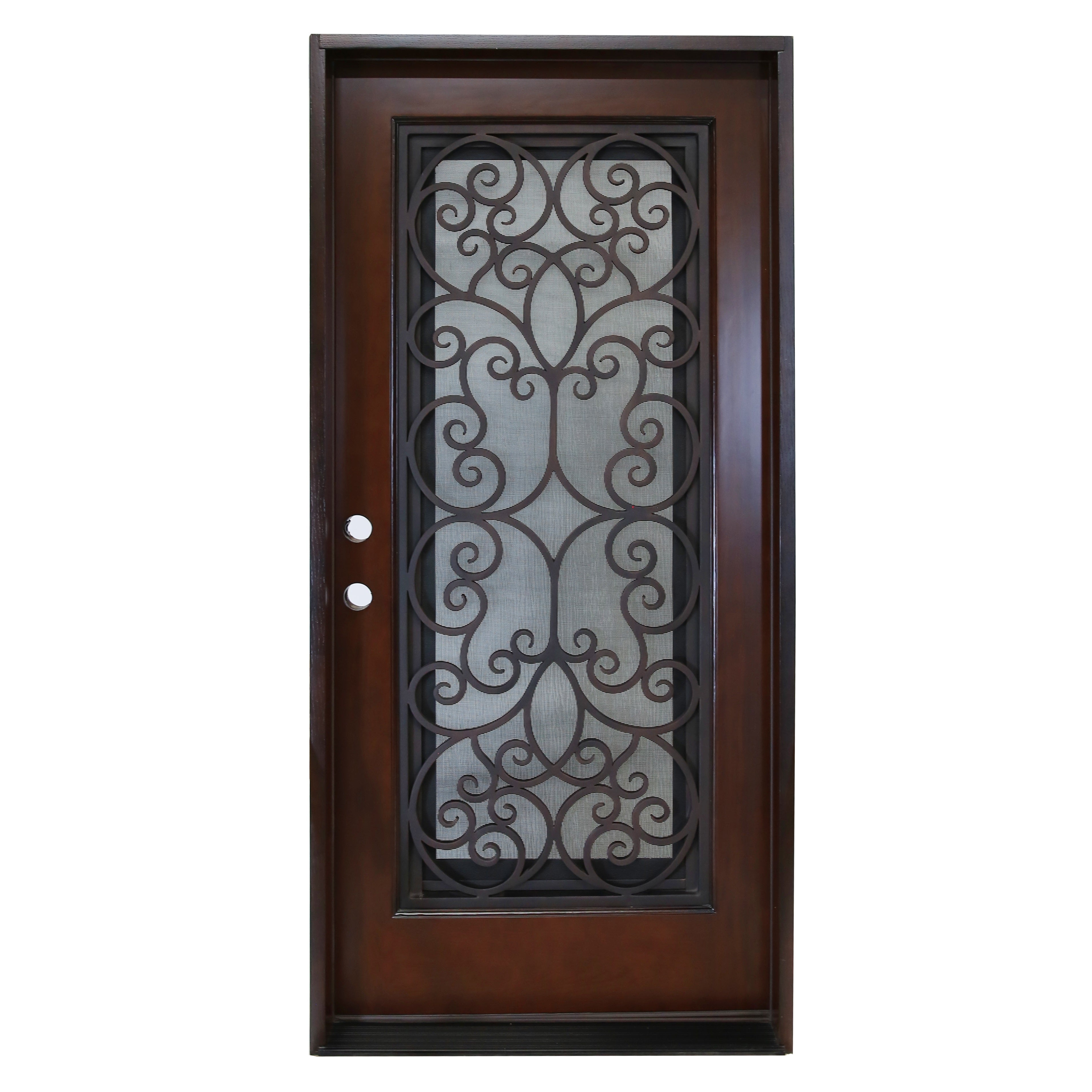 Polyurethane Composite Front Door 36" x 80" Dark Walnut