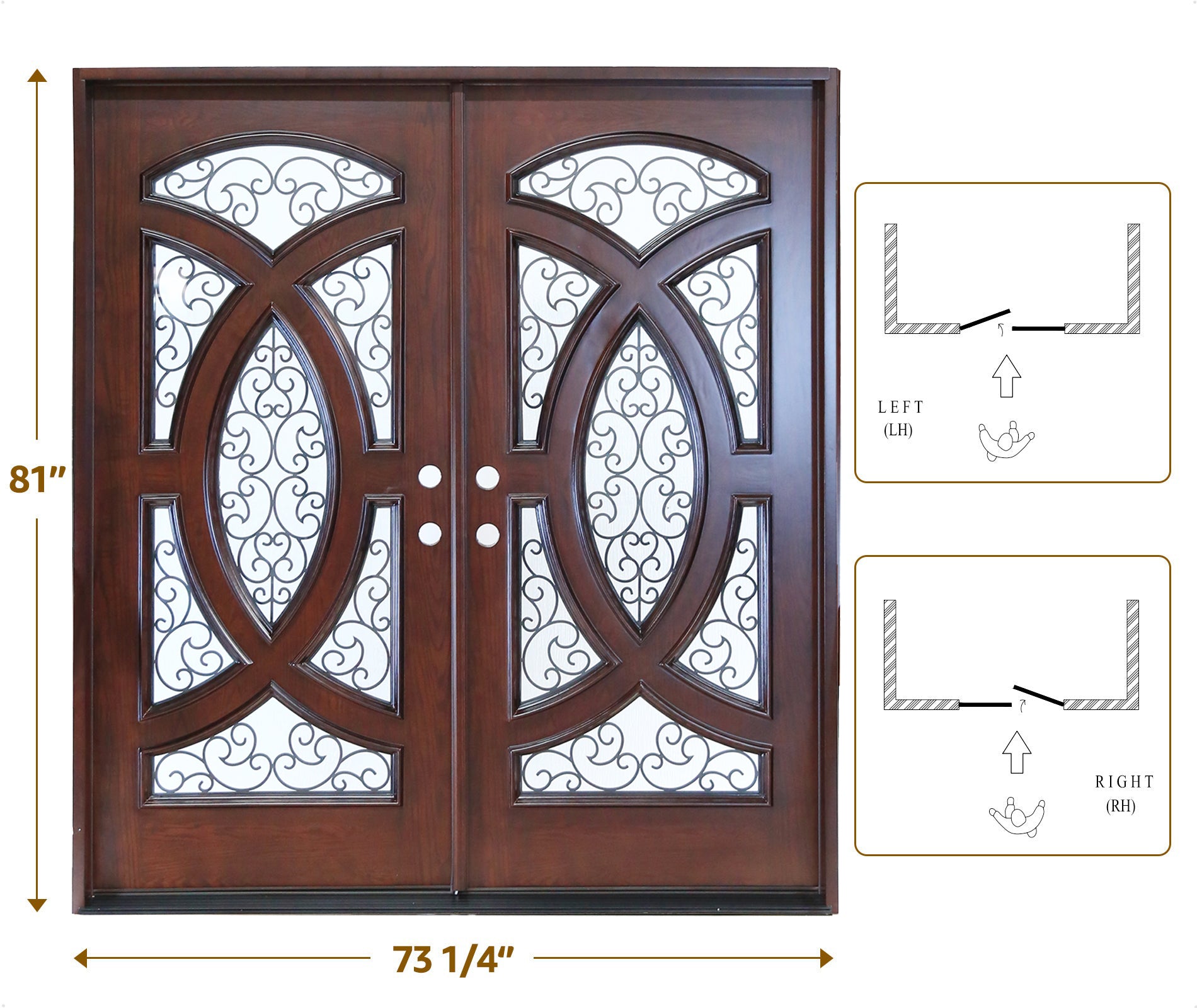 72" x 80" Resistant Polyurethane Composite Front Door