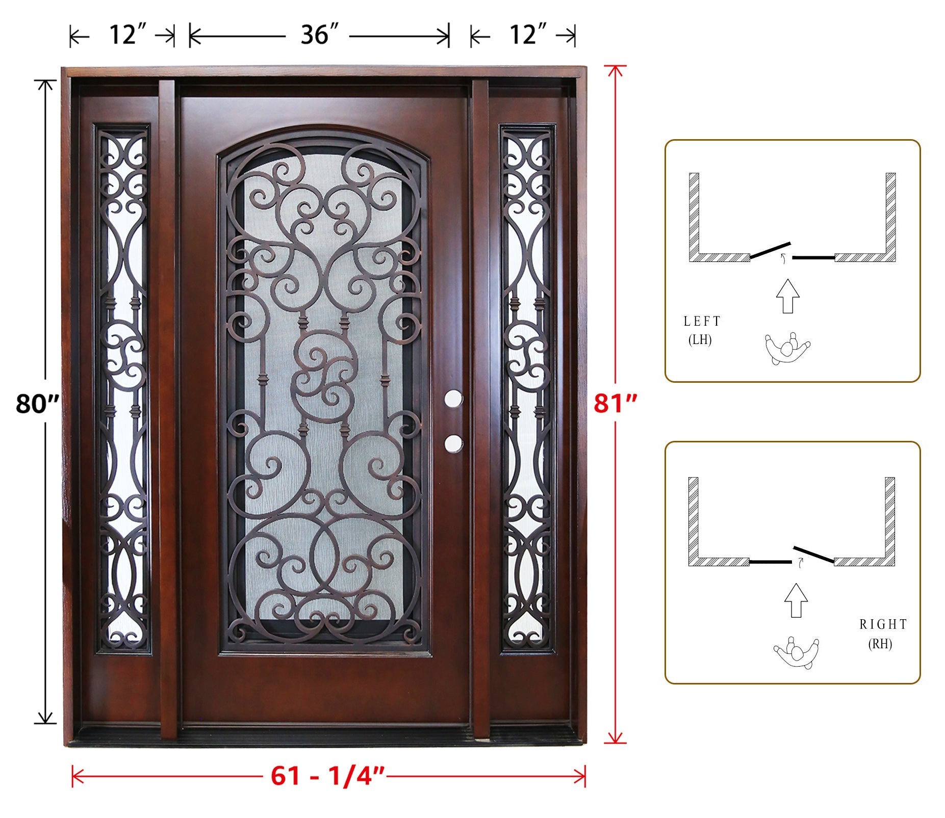 60"x80" Composite Entry Door
