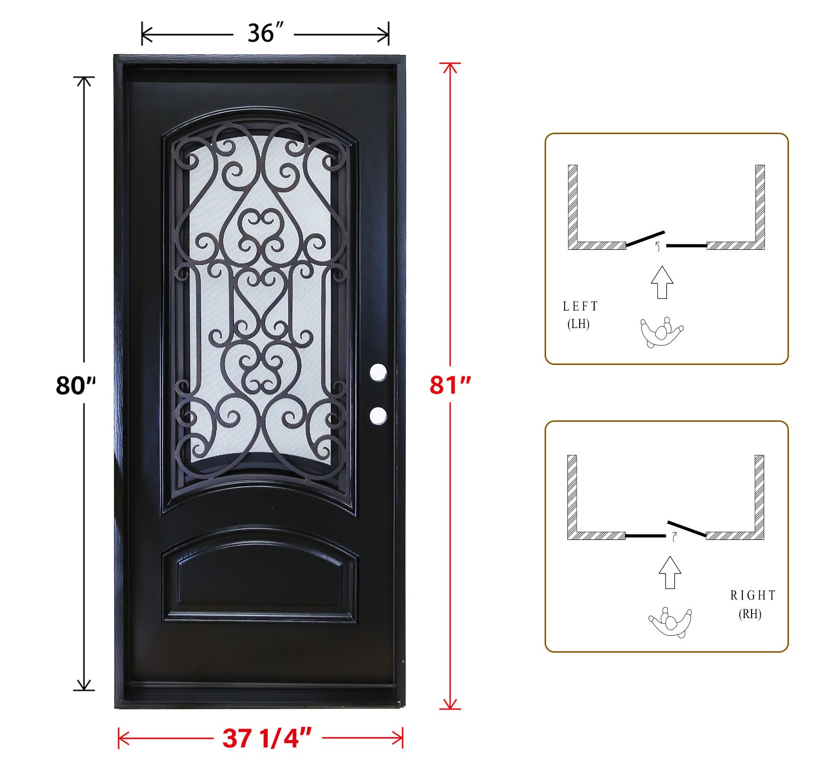 36"x80" Polyurethane Composite Exterior Door