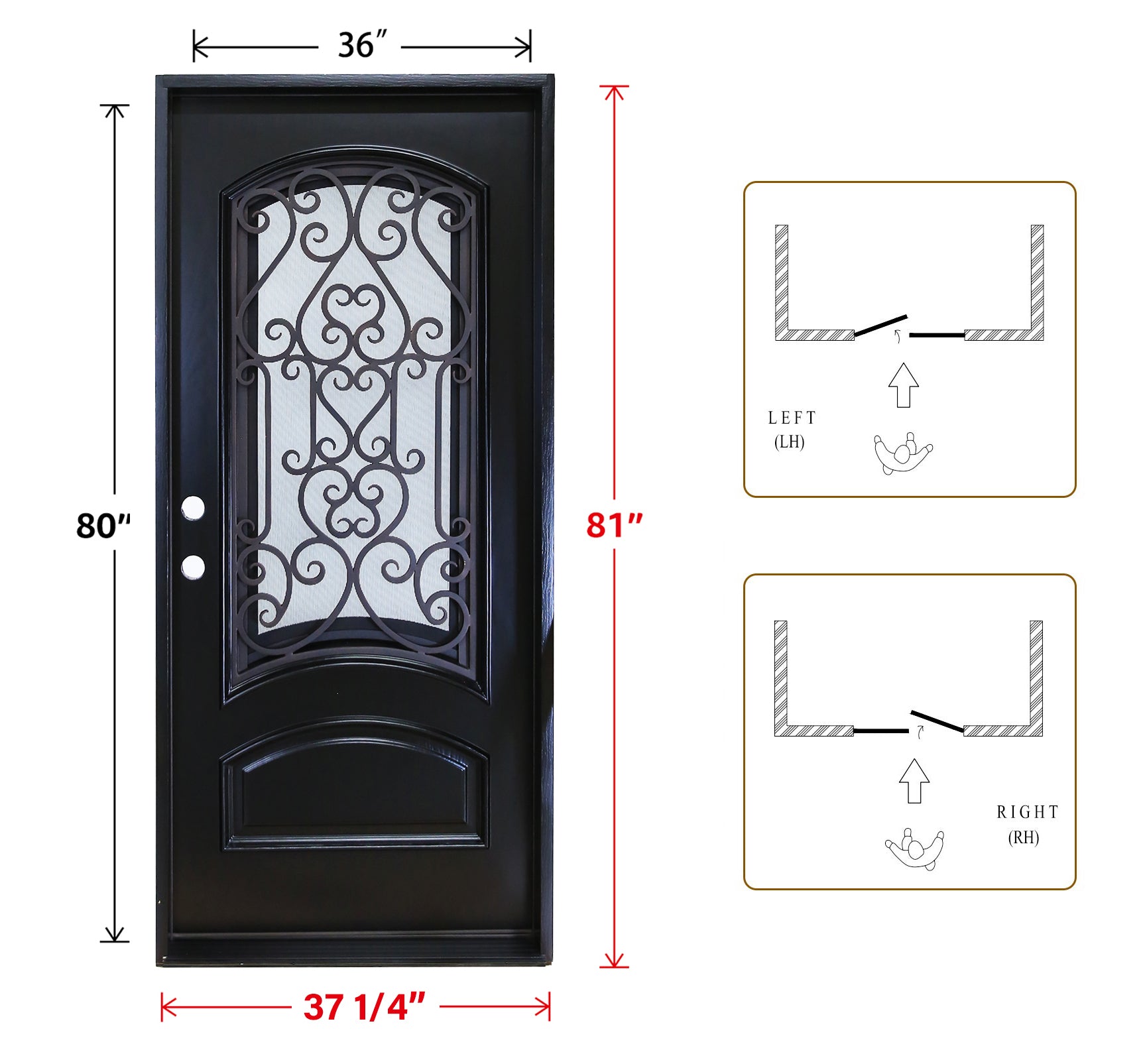 KaMic 36" x 80" Polyurethane Composite Exterior Door