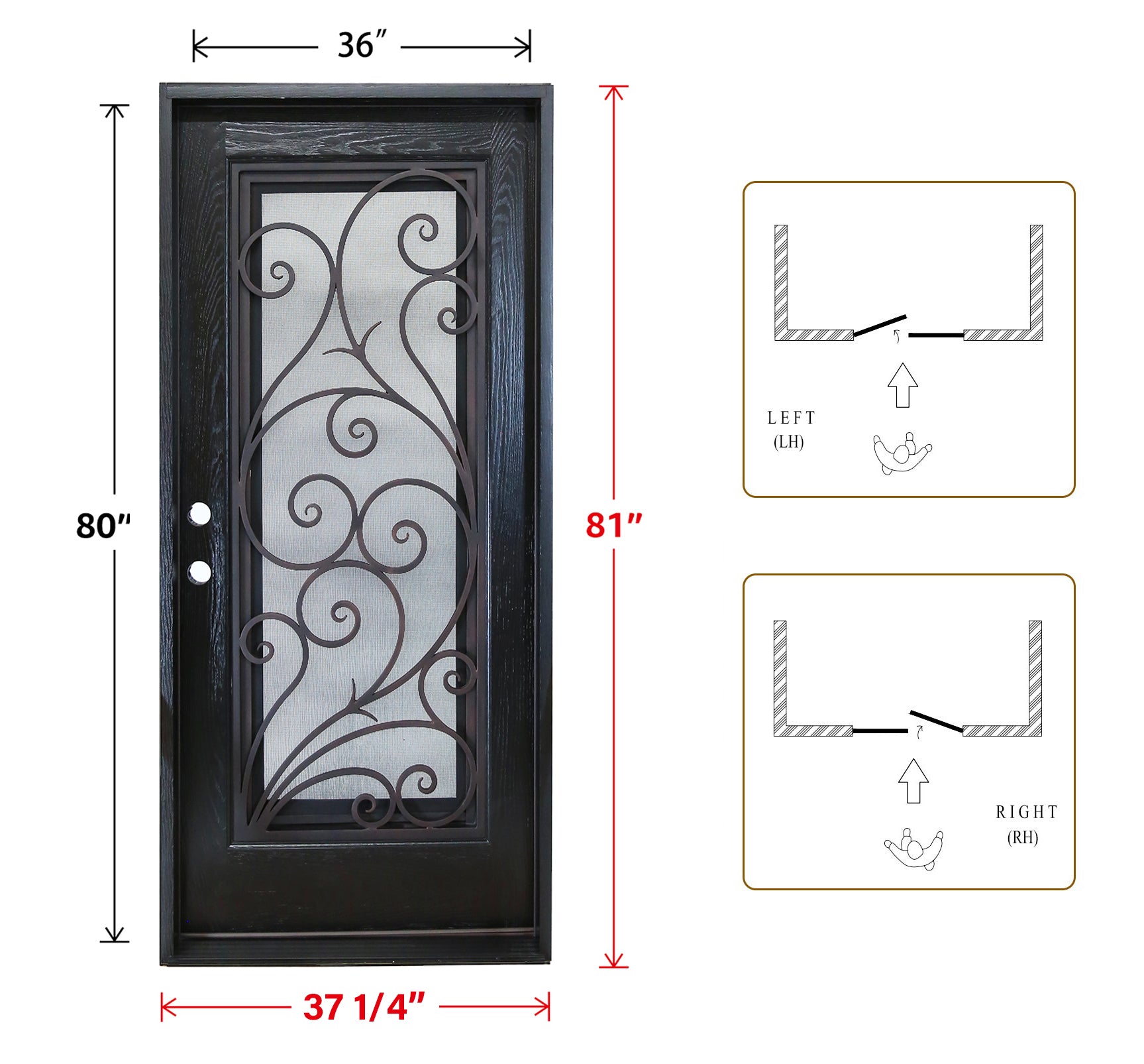 36" x 80" Polyurethane Front Door