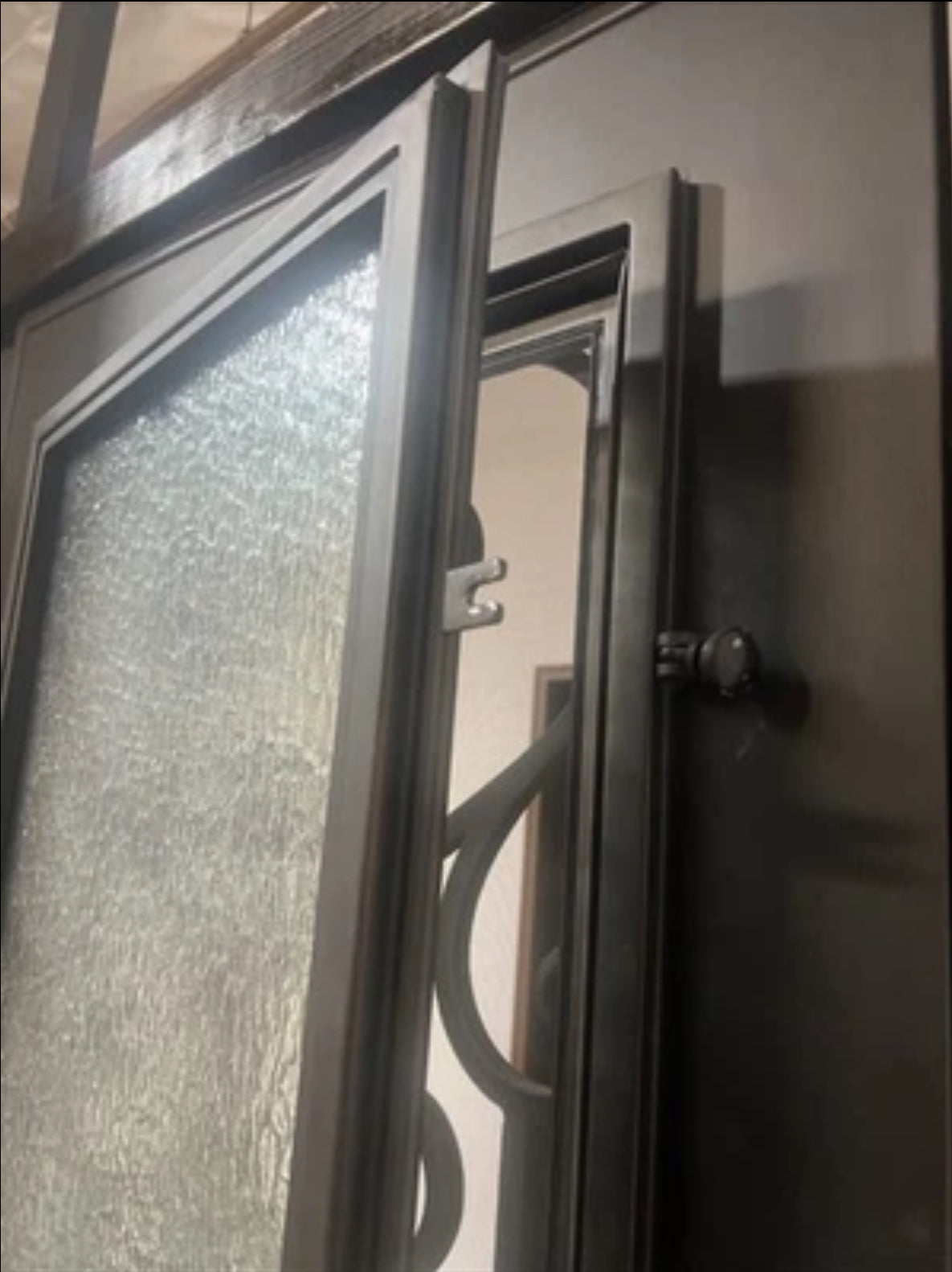 Model #C007 – Modern Iron Entry Door with Geometric Design FREE LOCKSET INCLUIDED