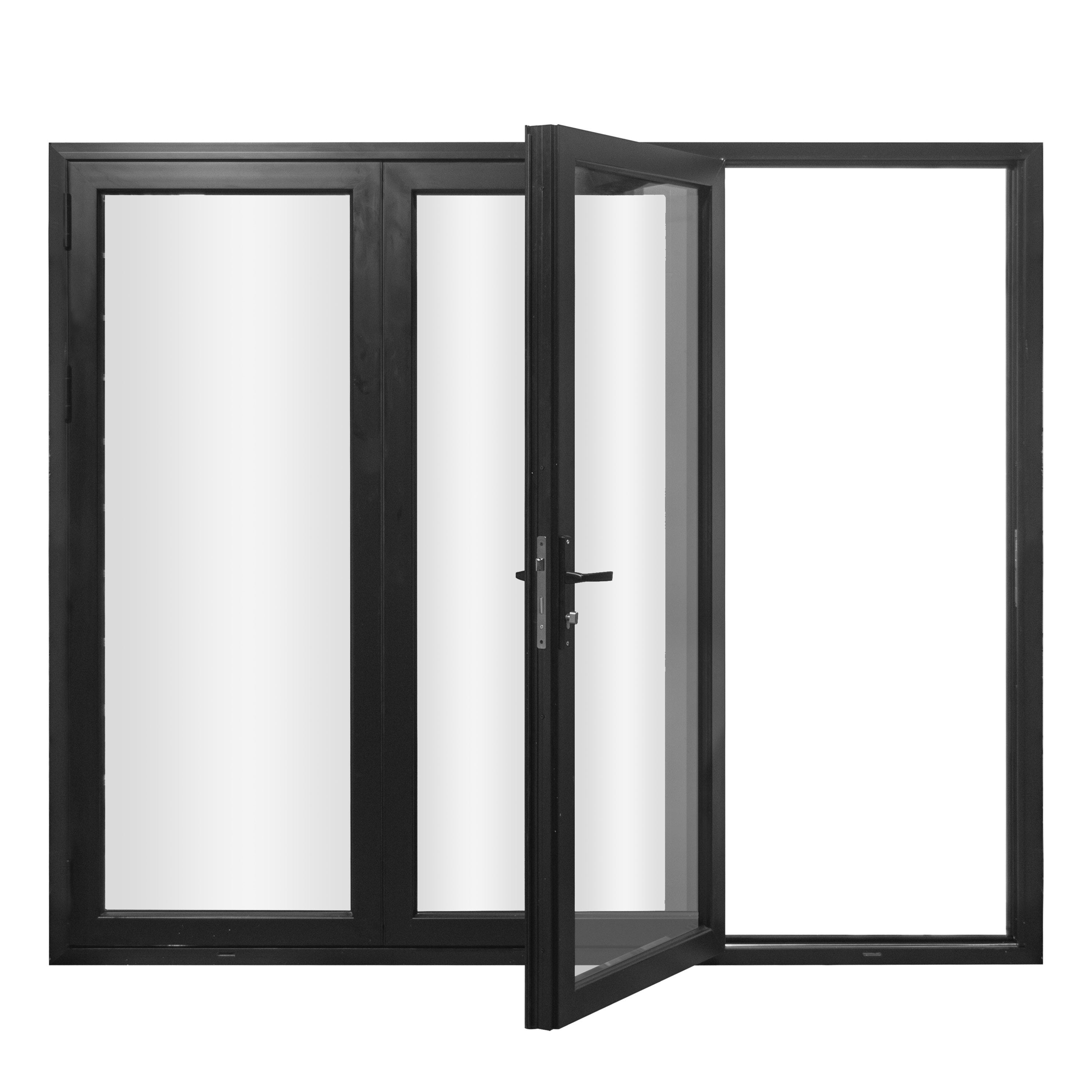 Aluminum Folding Door 108"x80" Black