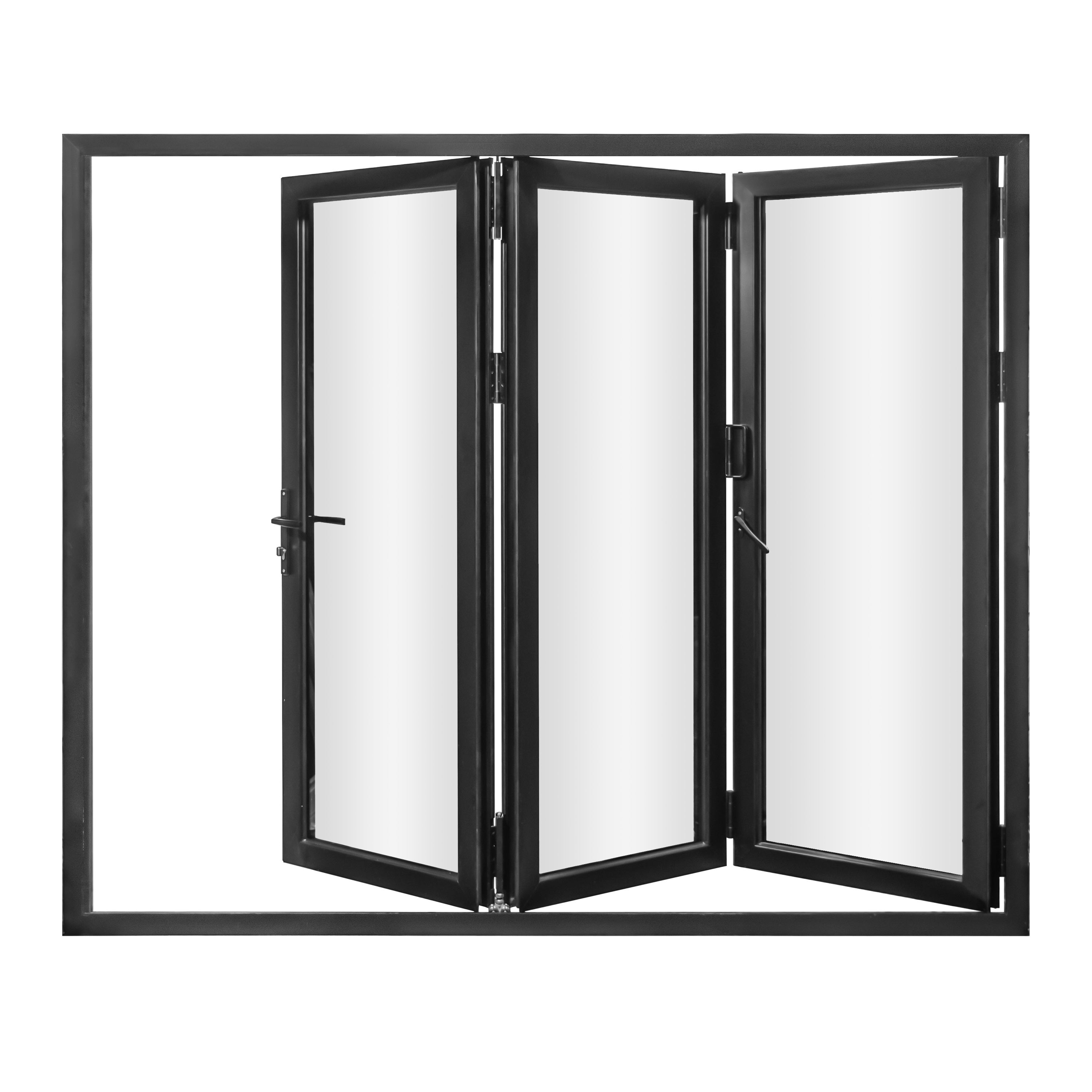 Aluminum Folding Door 108"x80" Black