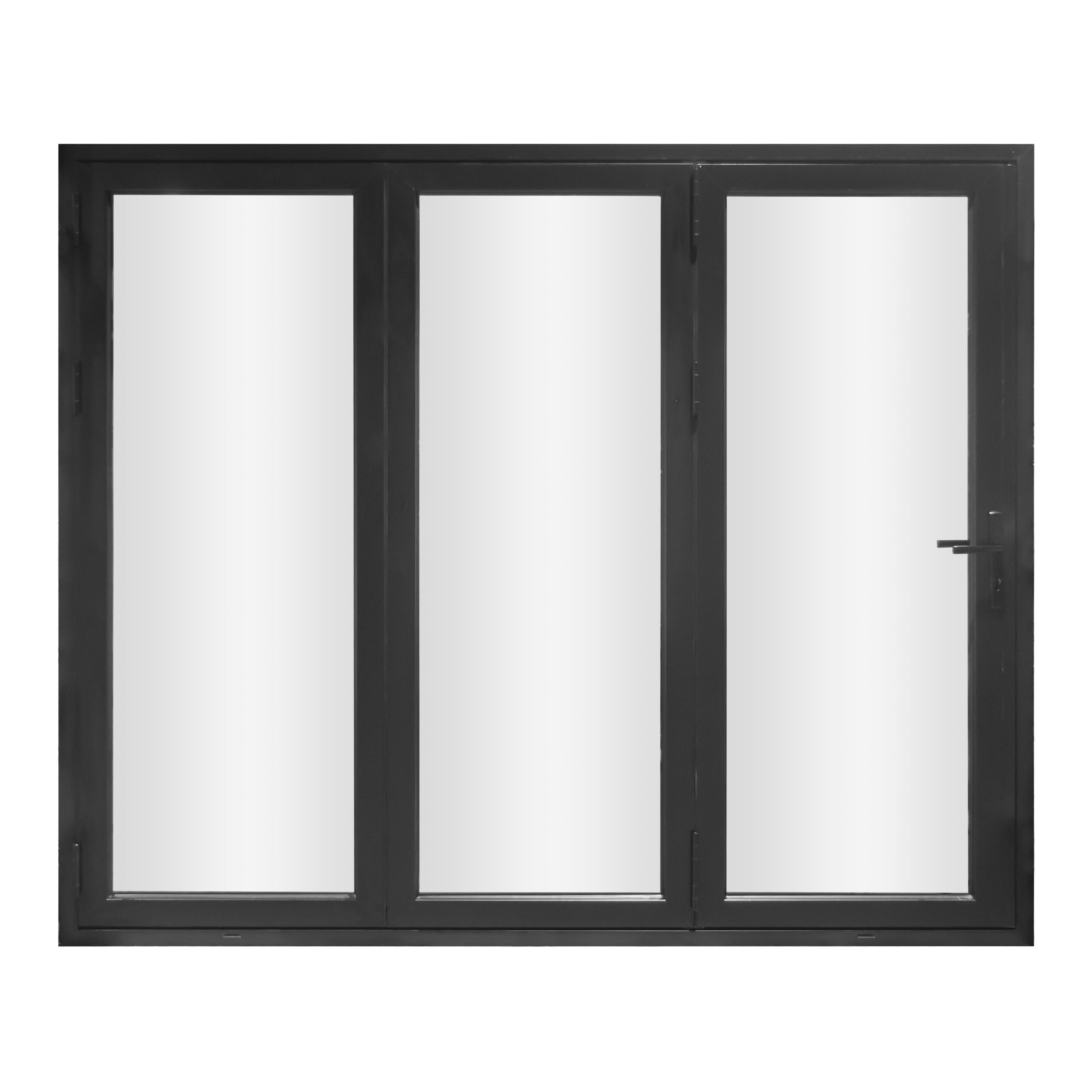 Aluminum Folding Door 108"x80" Black