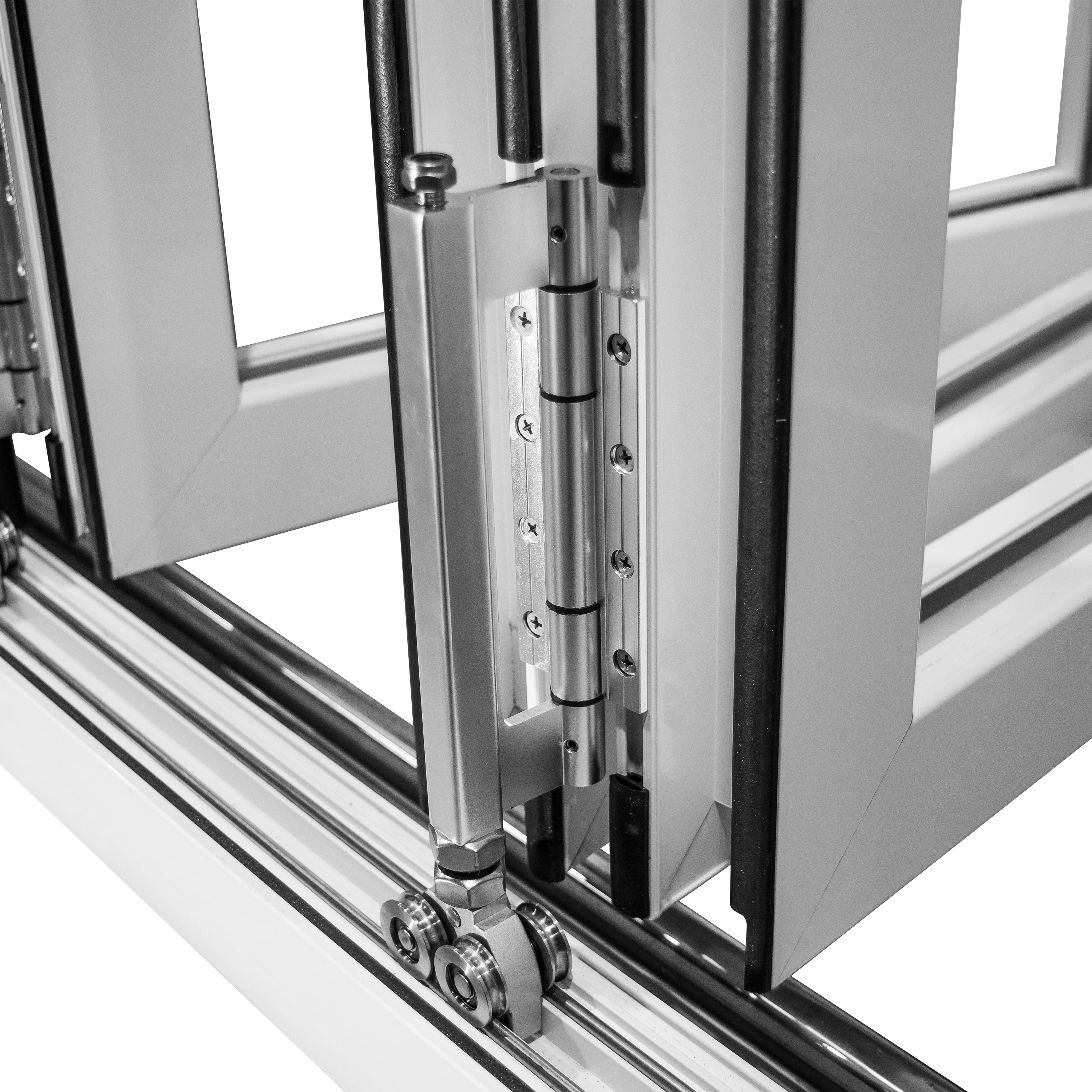 White 144" Aluminum Folding Door