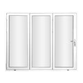 Premium 108" x 80" White 3-Panel Folding Door