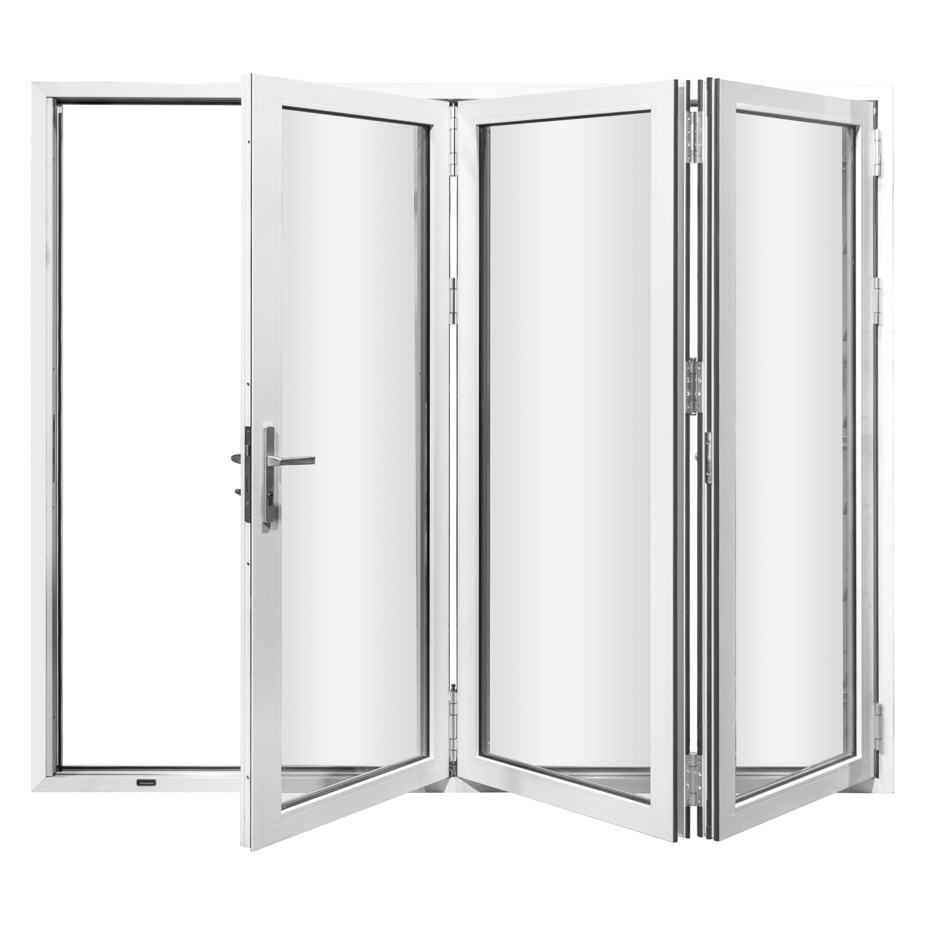Folding White Glass Door