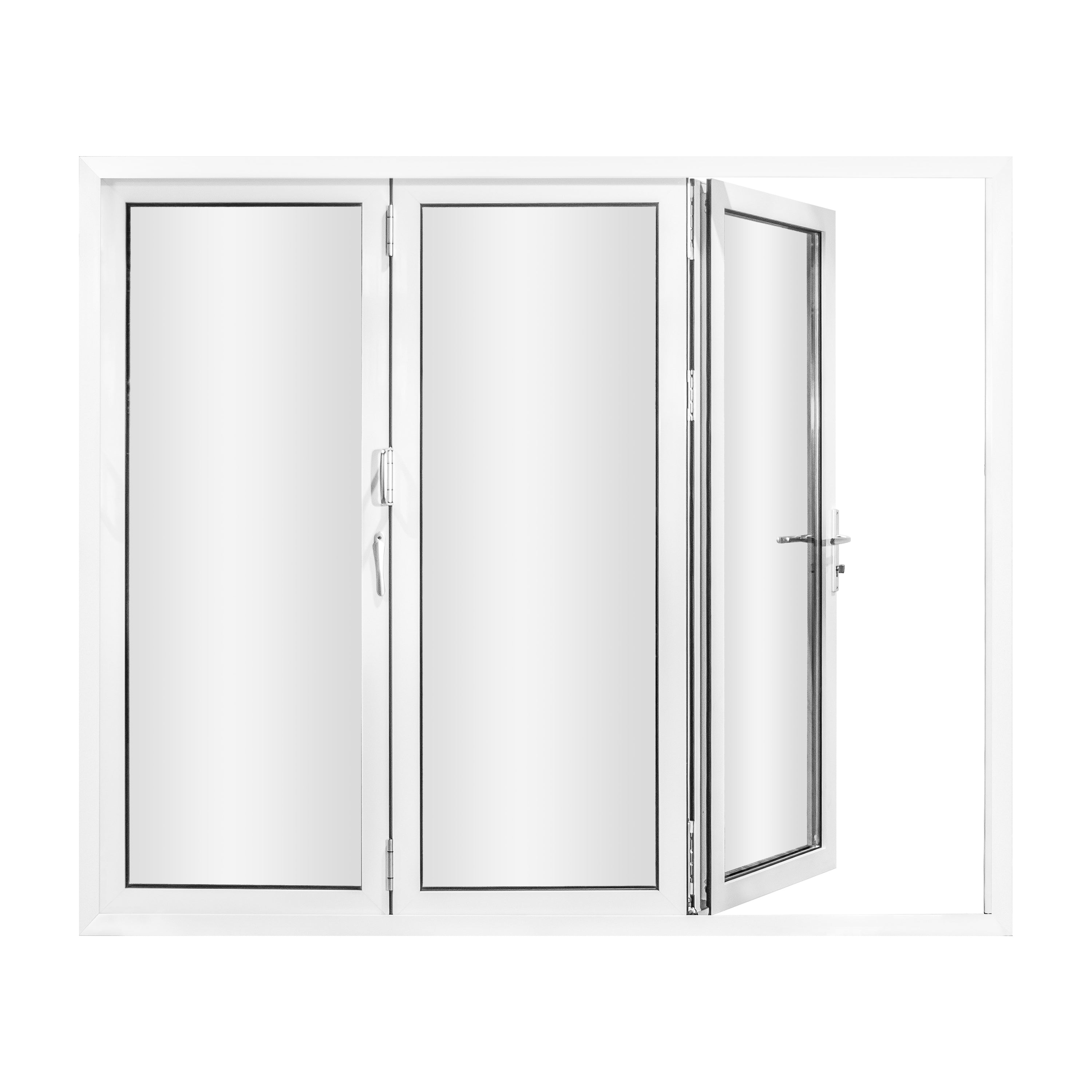 Folding White Glass Door