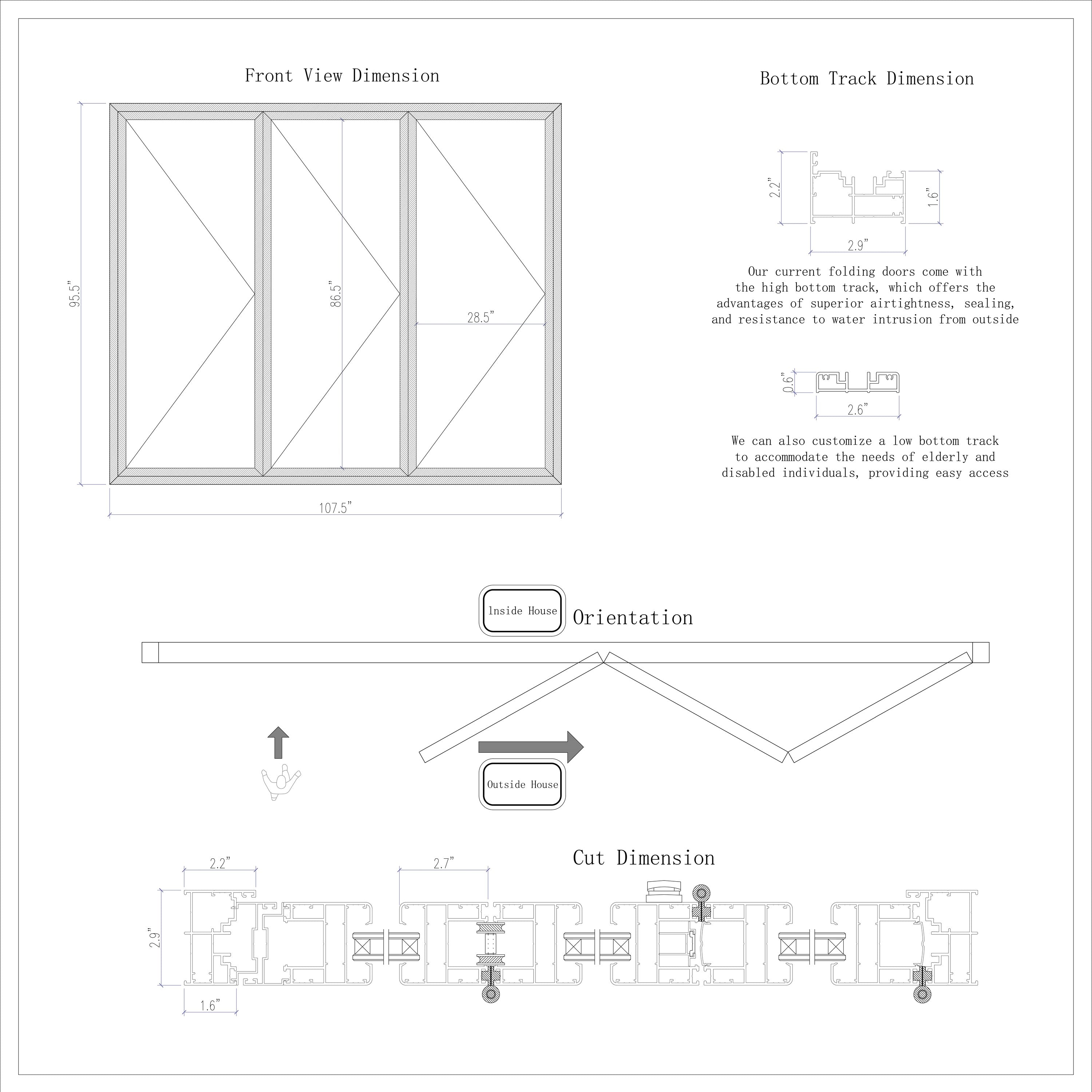Folding White Glass Door