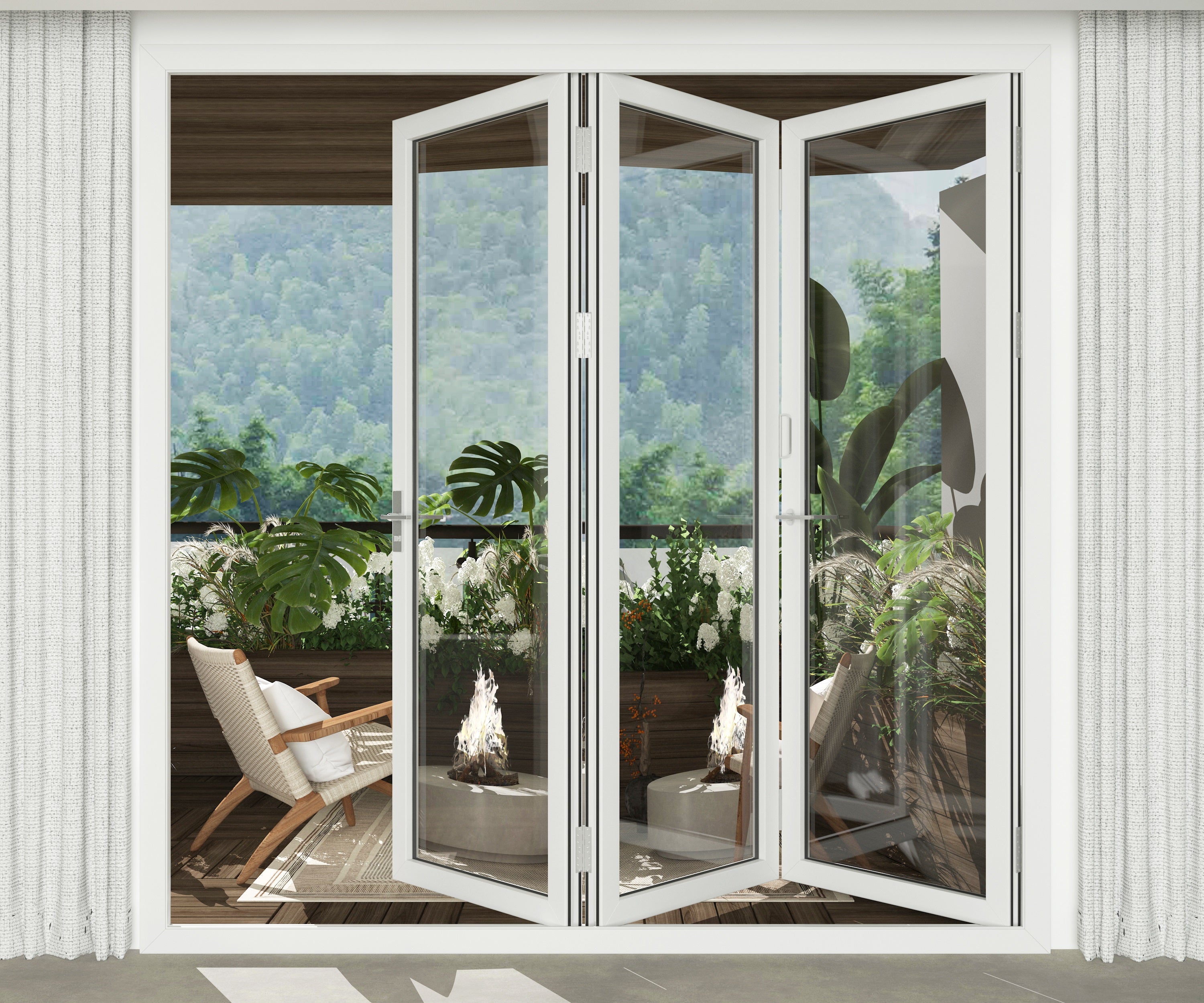 White Aluminum Folding Doors