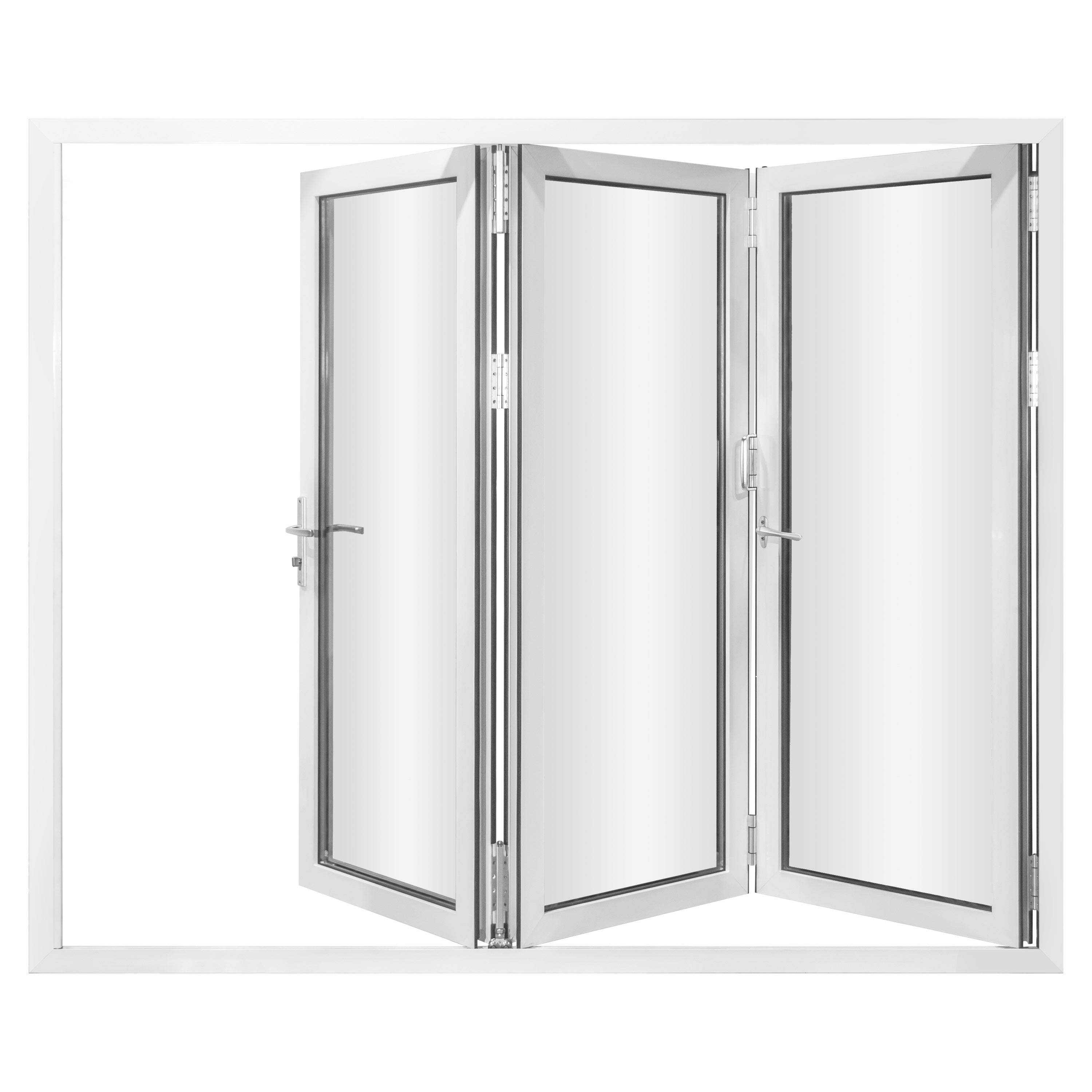 White Aluminum Folding Doors