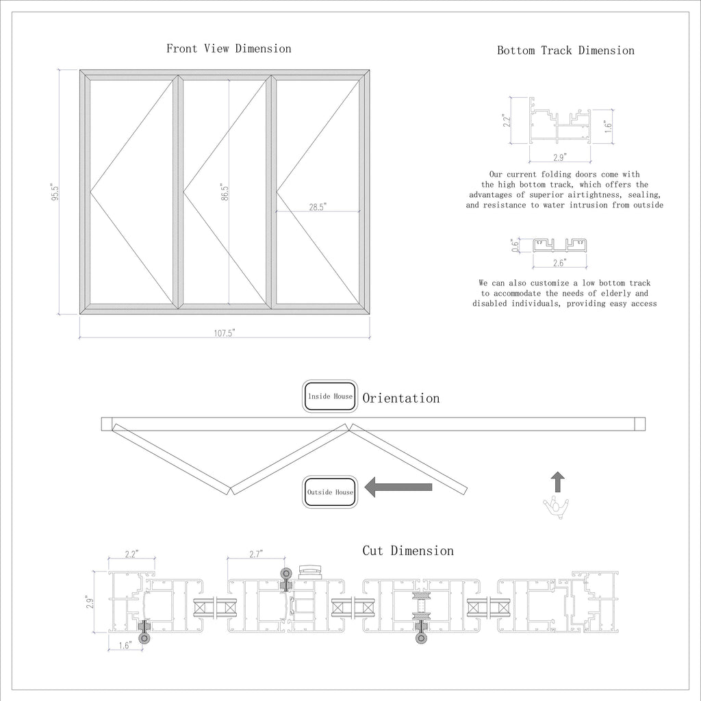 White Aluminum Folding Doors