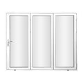 White 96" Aluminum Folding Door