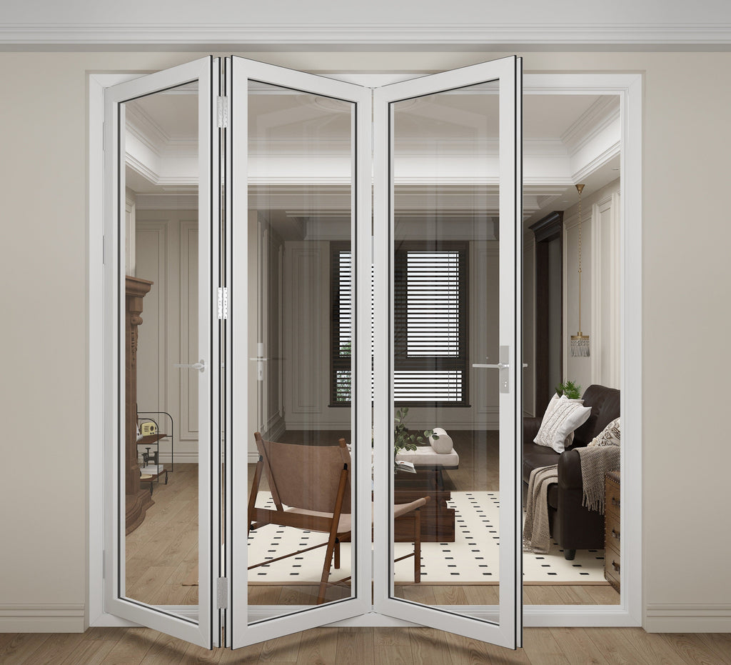 Modern White Aluminum Folding Doors