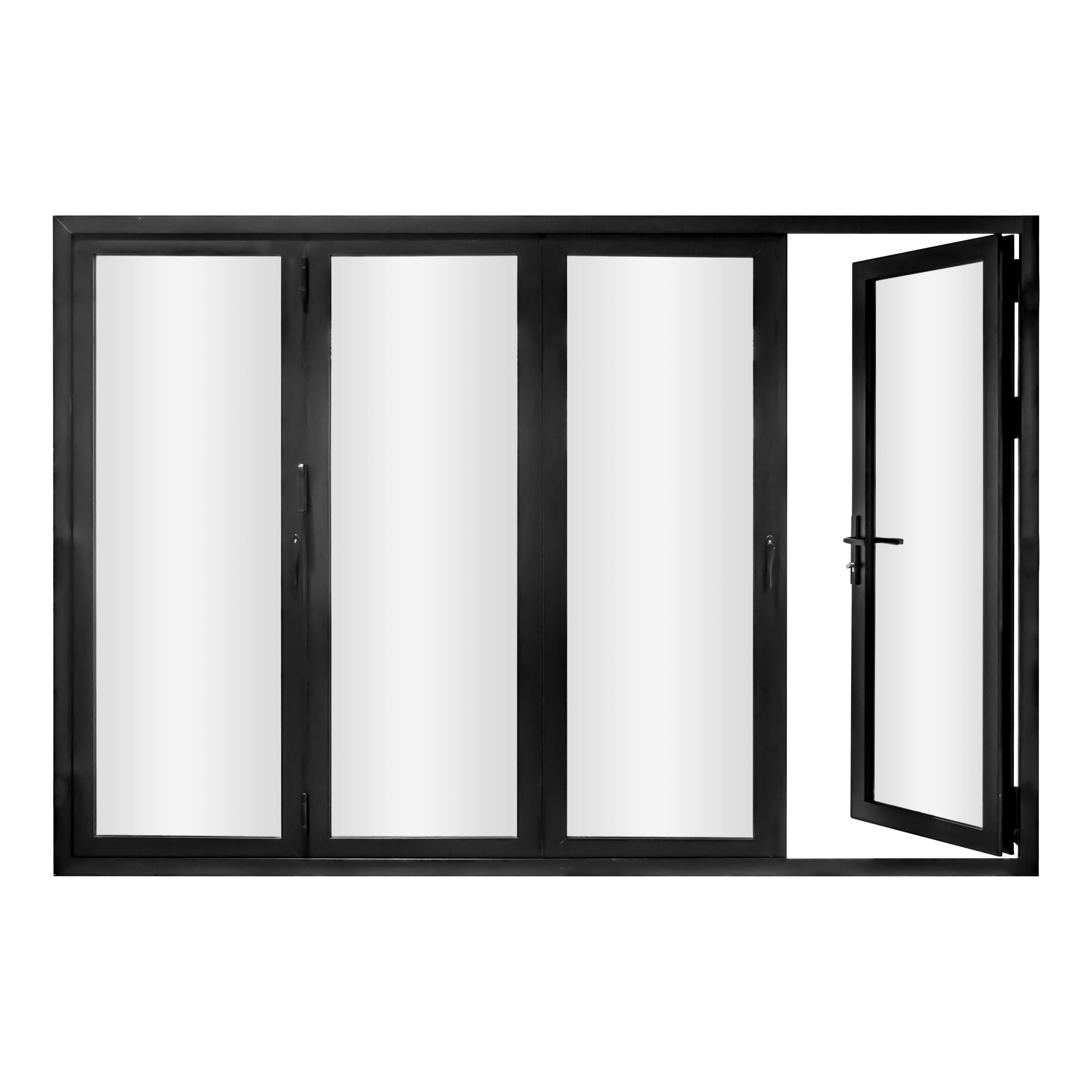 Aluminum Folding Door 120" x 80" Black