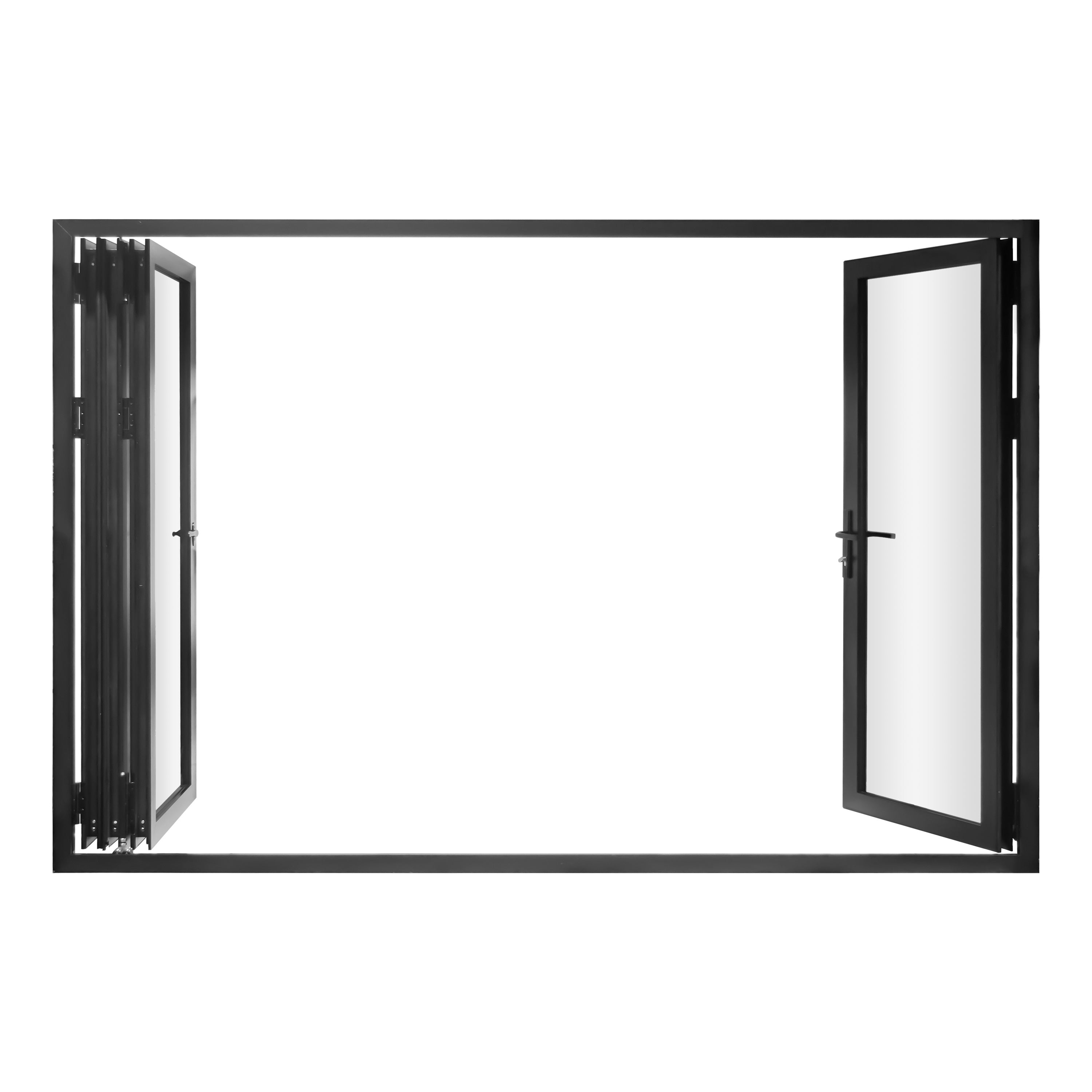 Aluminum Folding Door 120" x 80" Black
