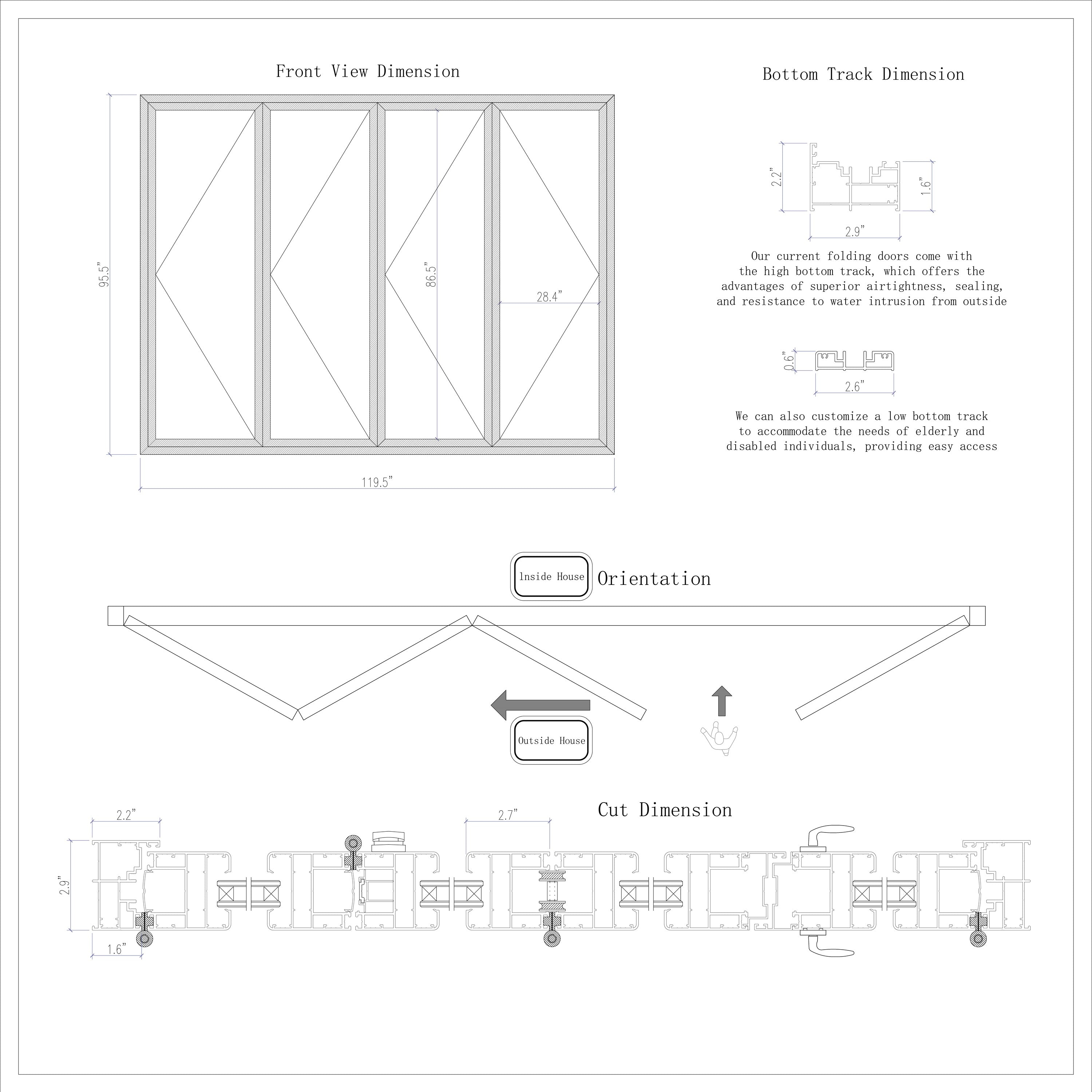 120" x 96" Aluminum Folding Door