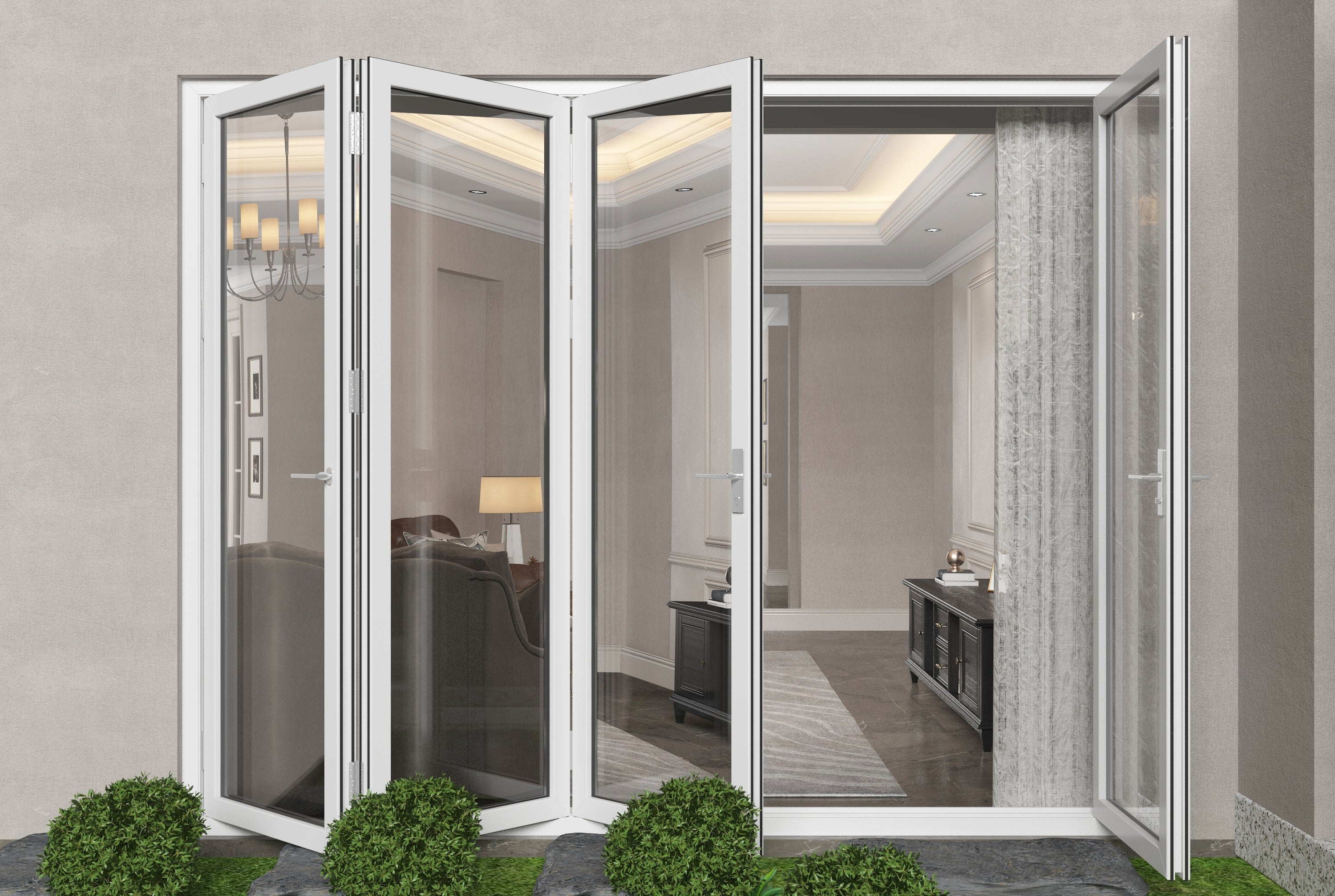 Aluminum Folding Door 120" x 96" 4 Panels