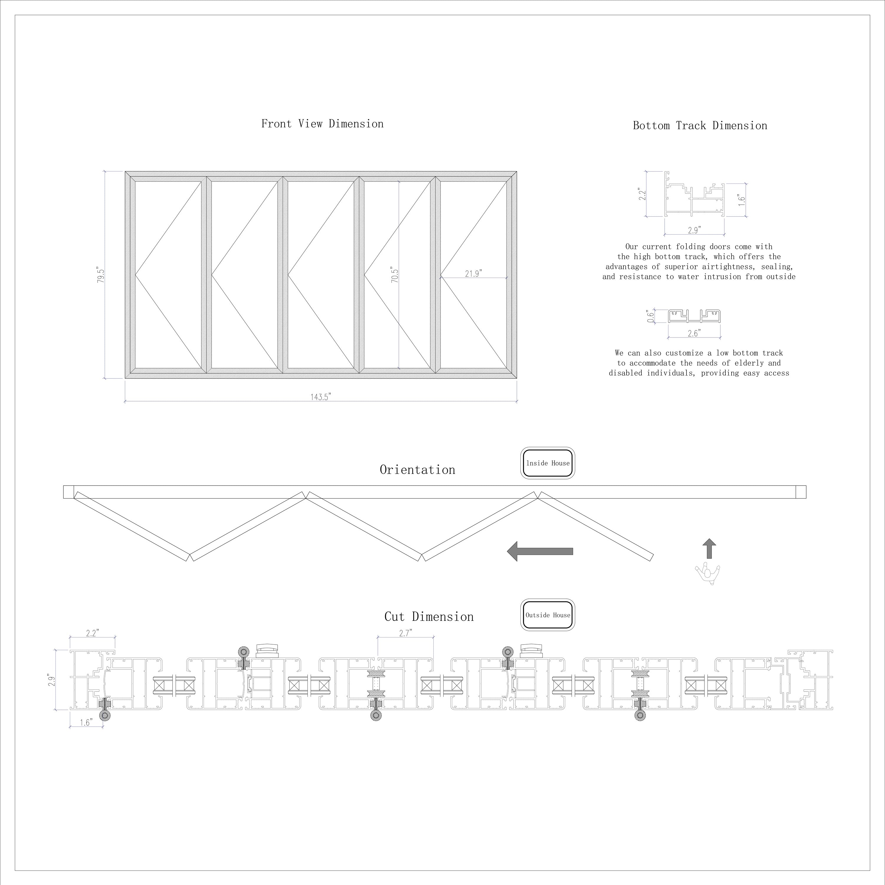 144" X 80" Folding Door