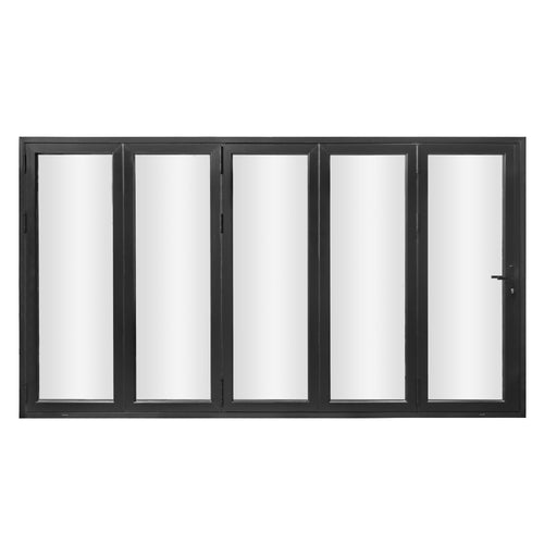 5 Panel Black Aluminum Folding Door