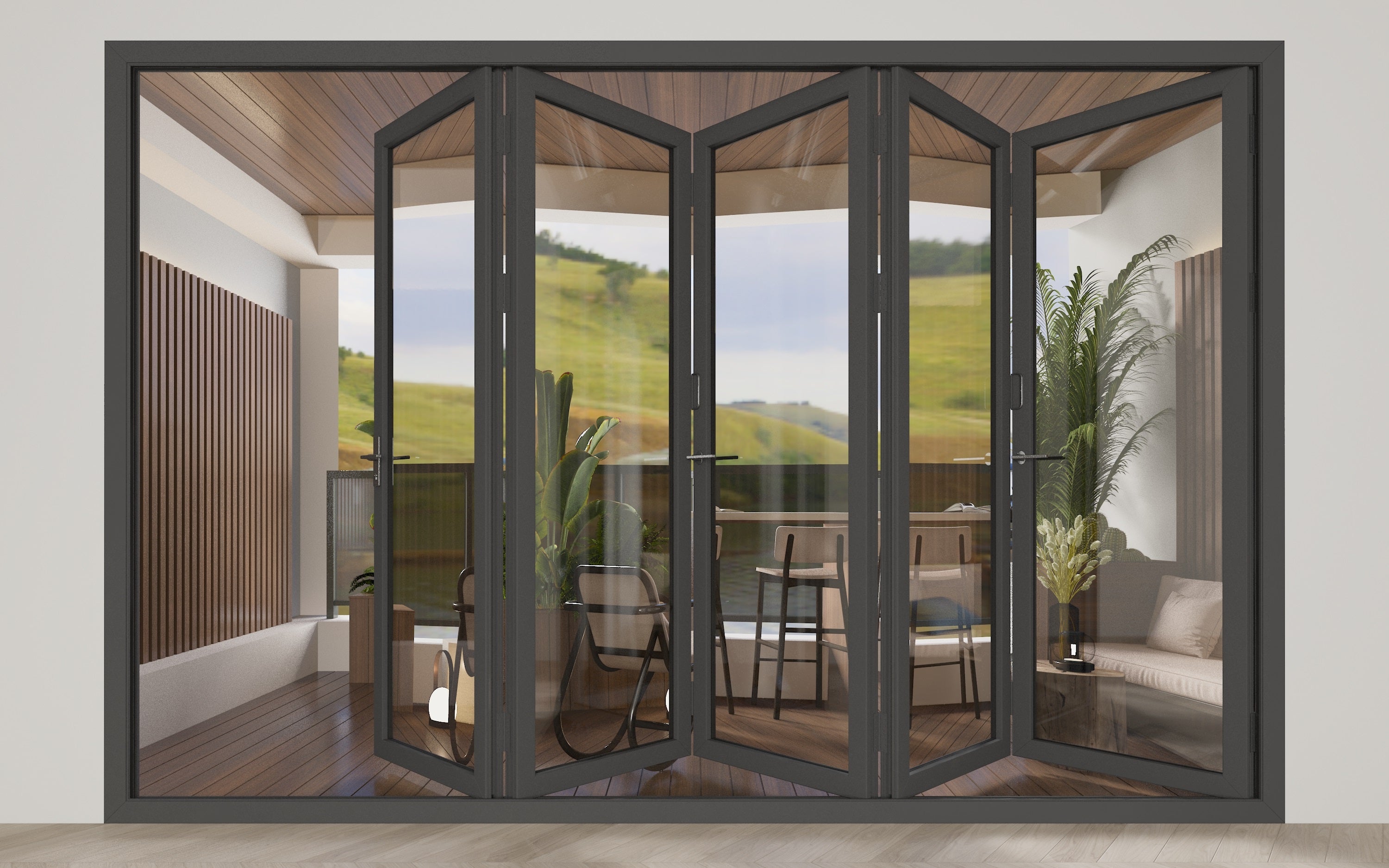 Black Aluminum Folding Door