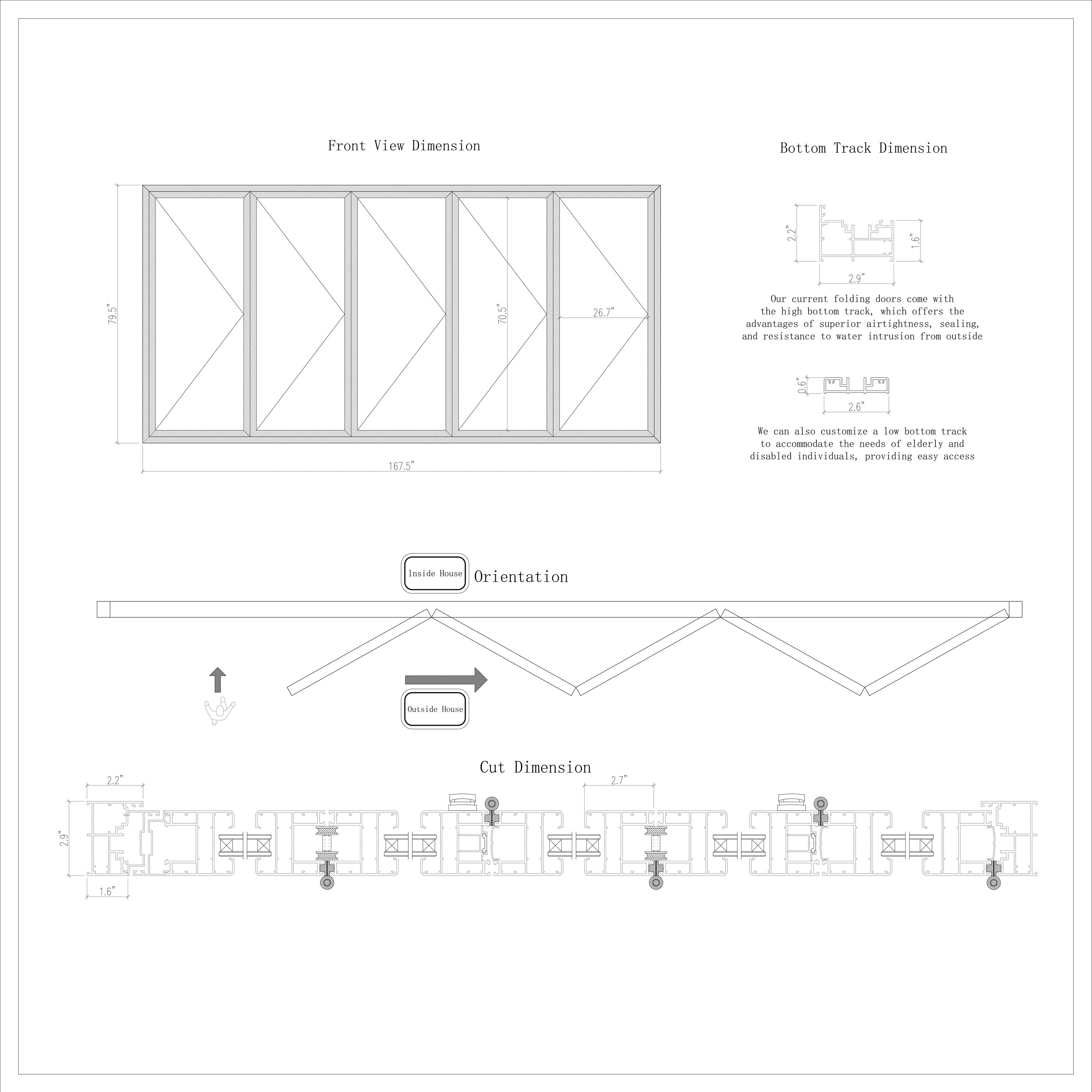 Aluminum Folding Door White