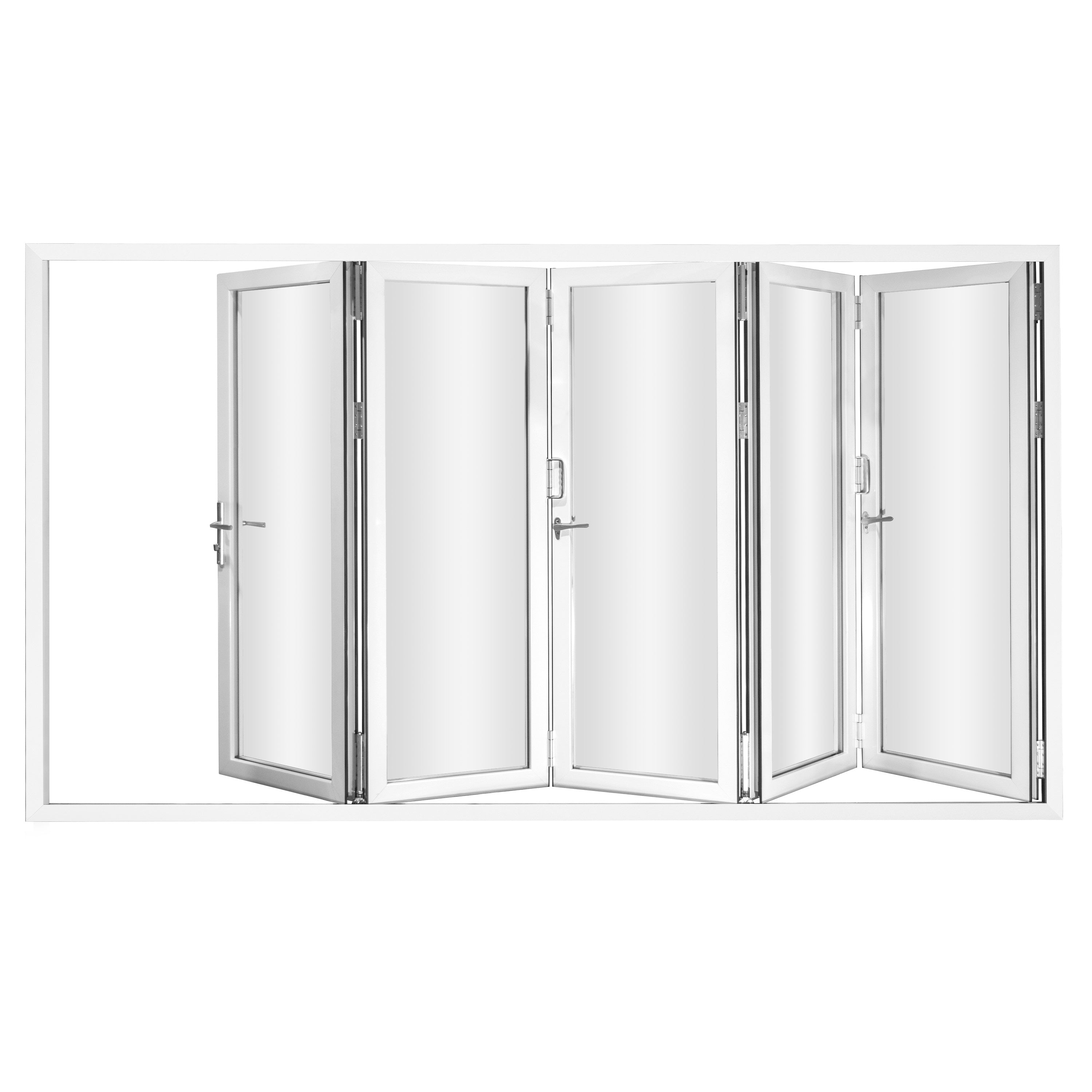 White Aluminum Folding Door 168" x 80"