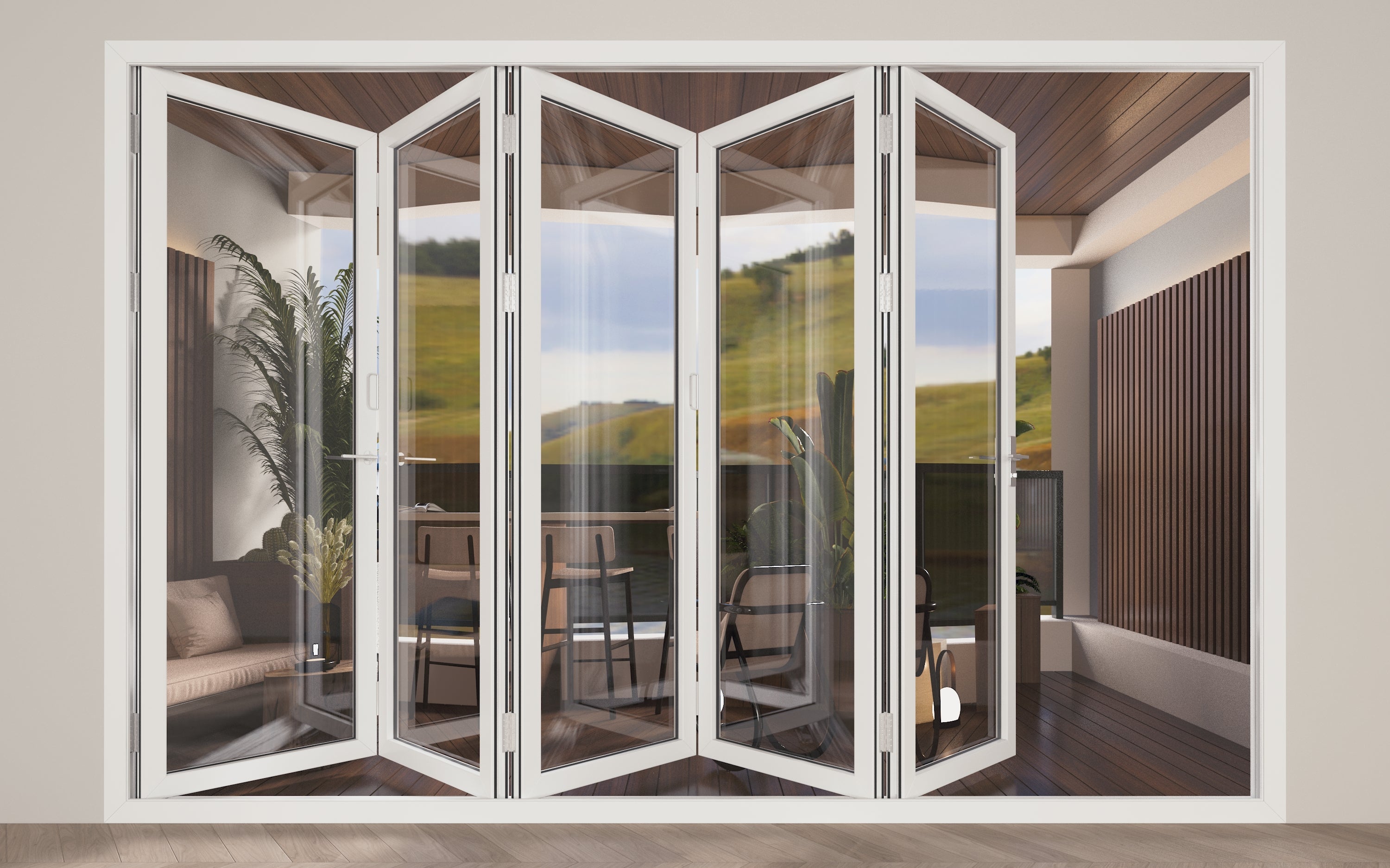 White 168" Folding Door