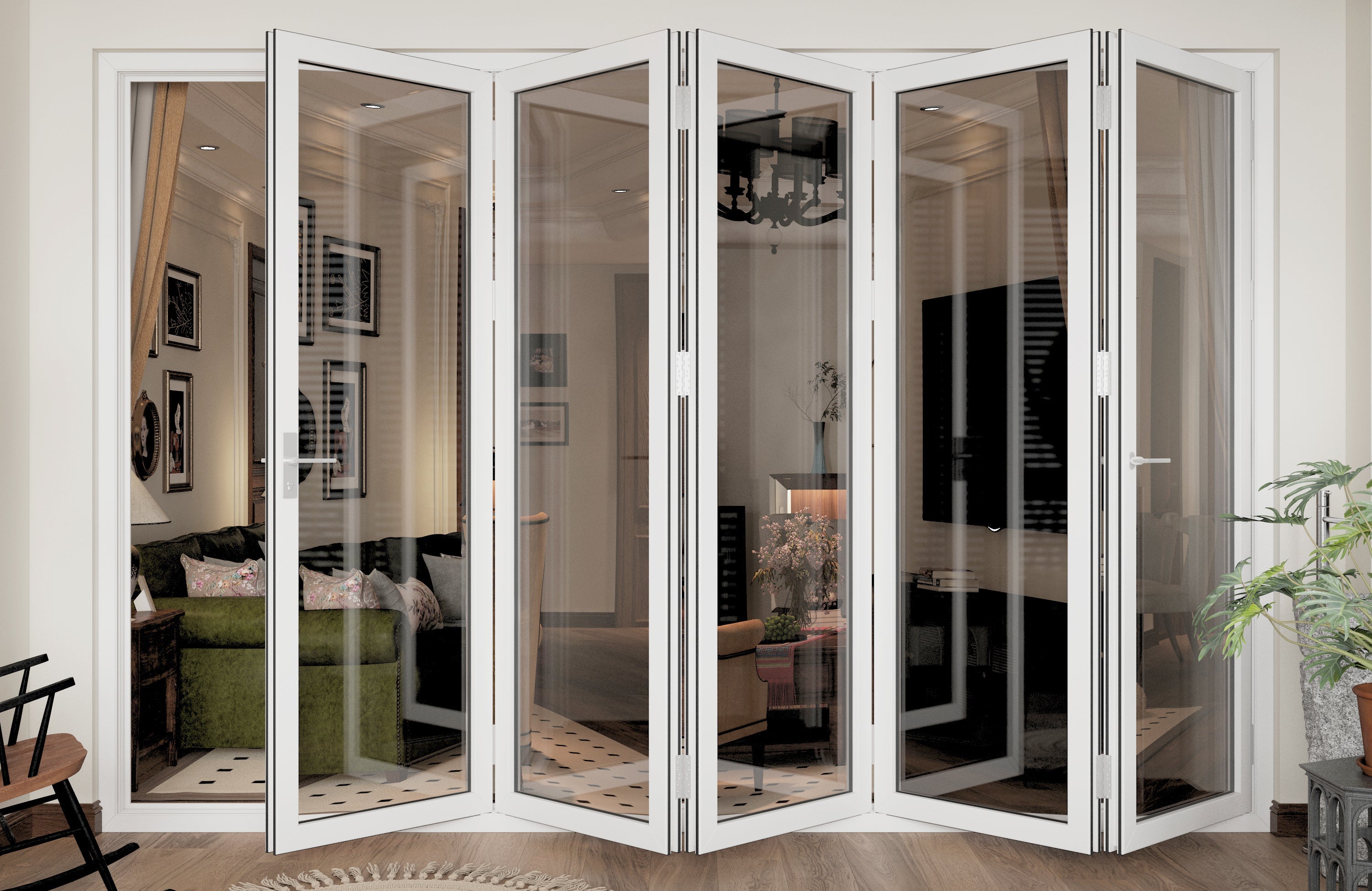 White 168" Folding Door