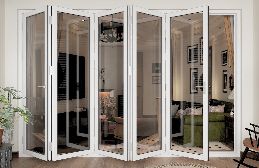 168"x96" White Aluminum Folding Door