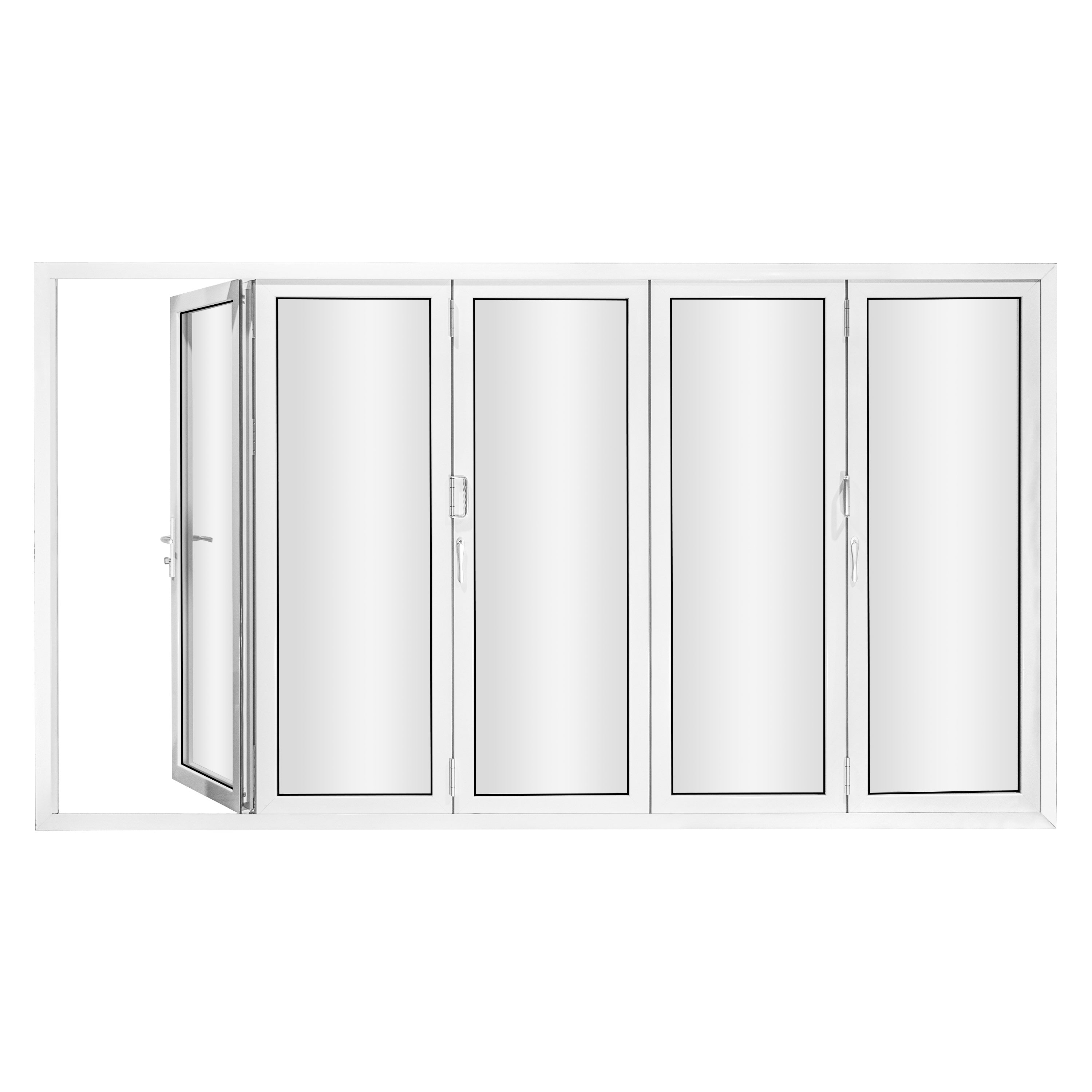 168"x96" White Aluminum Folding Door