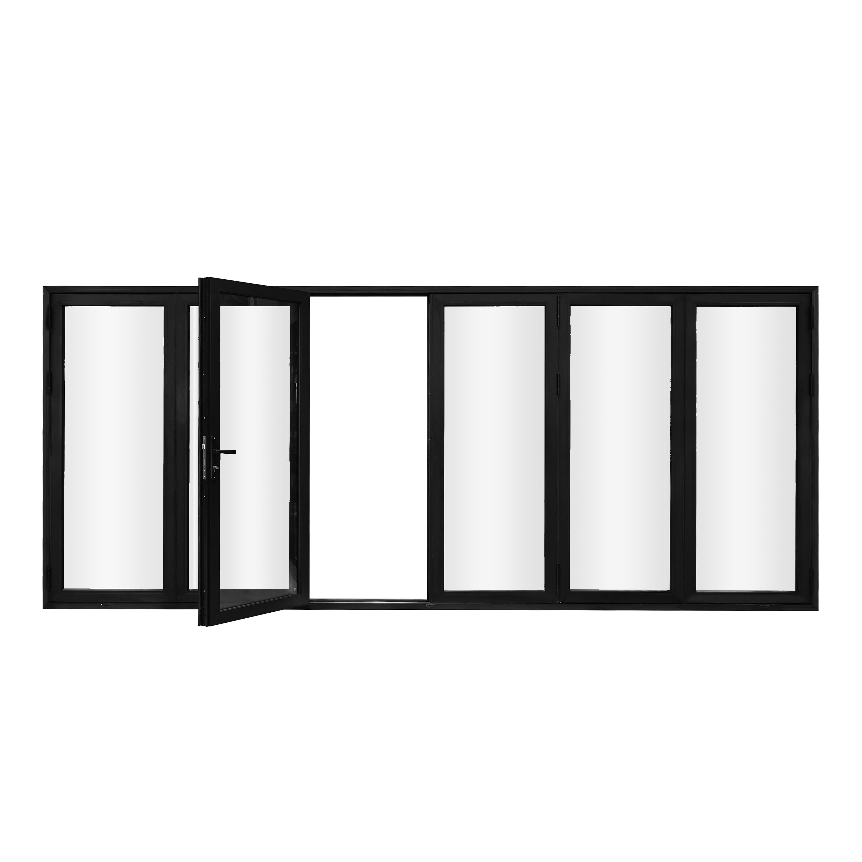 192" x 96" 6-Panel Black Folding Door