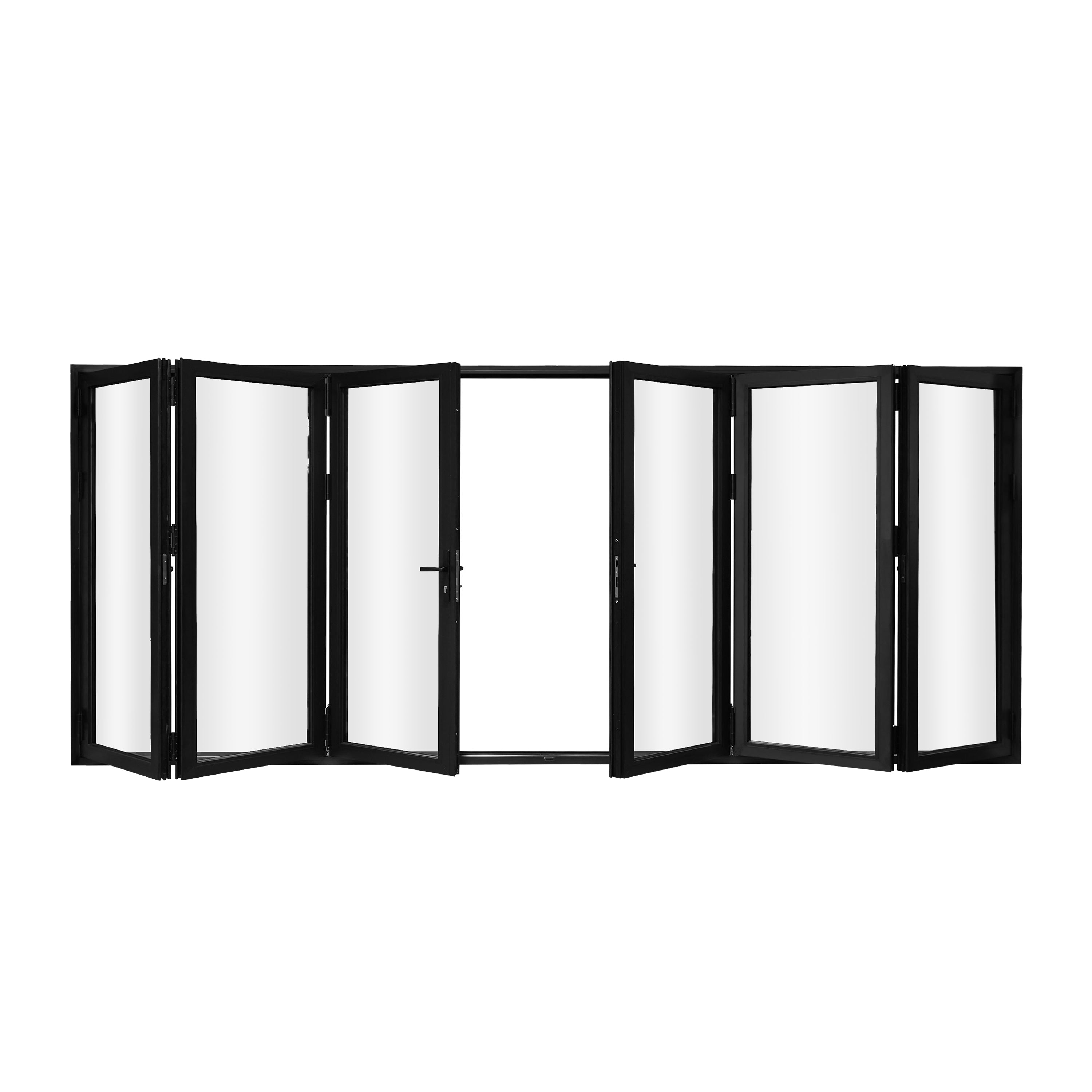 192" x 96" 6-Panel Black Folding Door