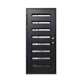 Modern Horizontal Panel Iron Entry Door