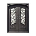 Model #C020 – Eyebrow Arch Iron Entry Door (Square Frame)