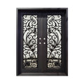 Ornate Scrollwork Double Iron Entry Door C24