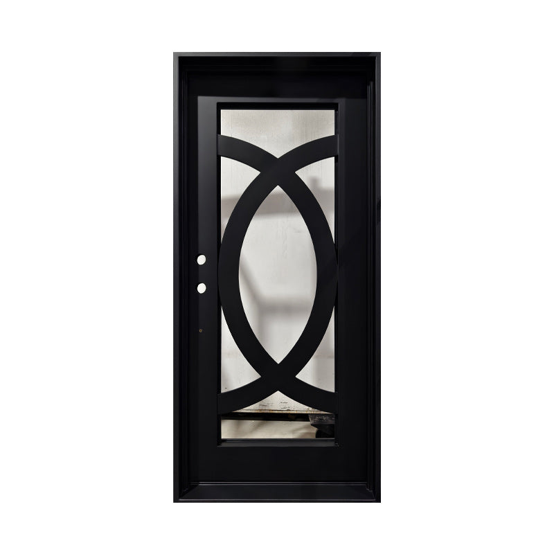 Model #C007 – Modern Iron Entry Door with Geometric Design FREE LOCKSET INCLUIDED